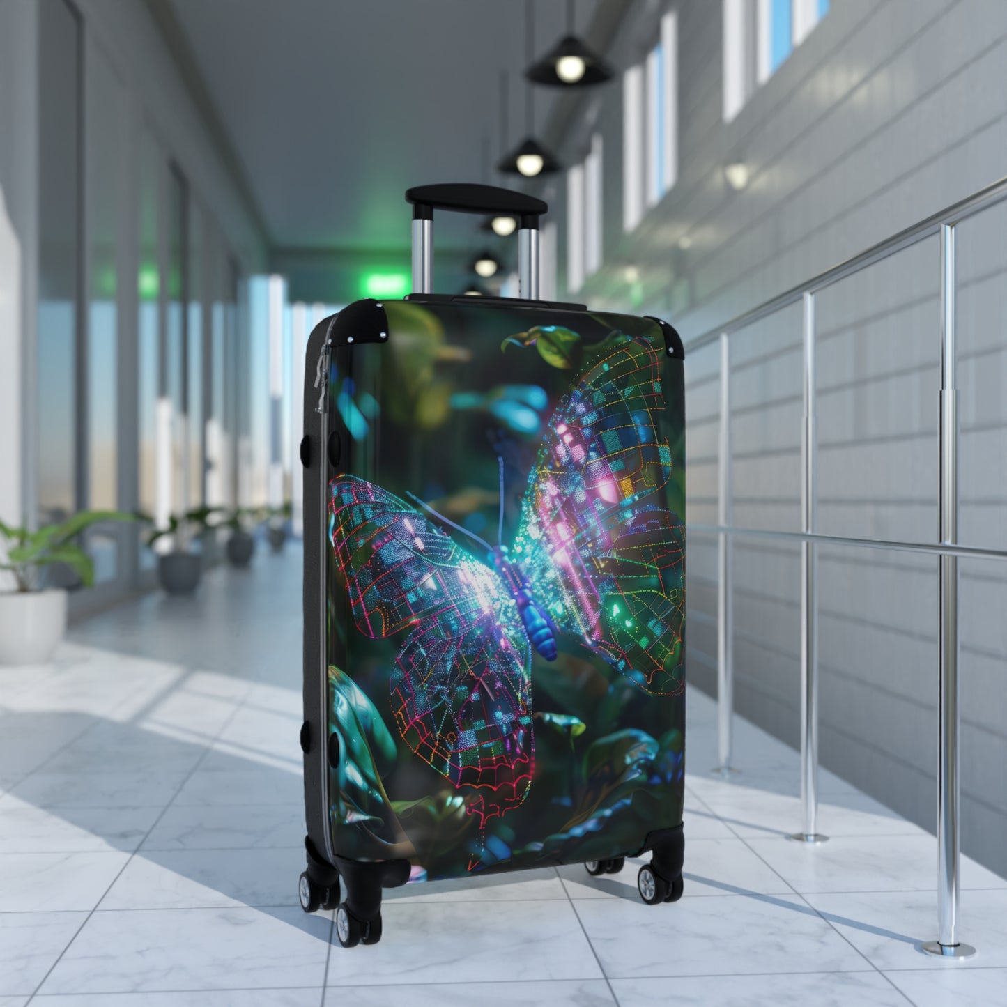 Nature Butterflies Glowing Art Carry-On Suitcase - Stylish Luggage for Travelers