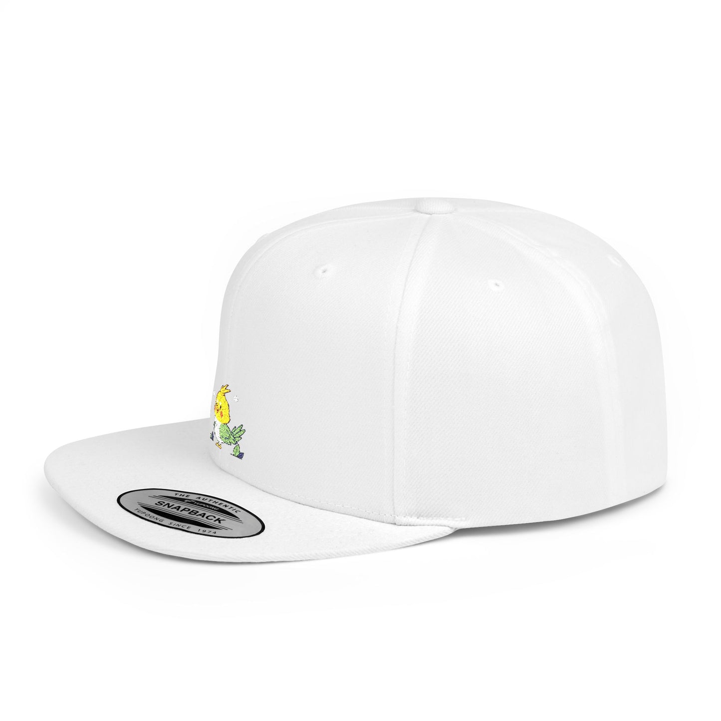 Icons Embroidered Cute Bird Flat Bill Snapback – Lightweight, Custom Fit, Premium Quality