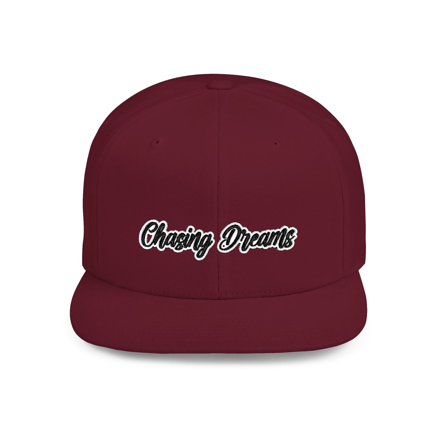 Text Chasing Dreams Flat Bill Snapback – Lightweight, Custom Fit, Premium Quality