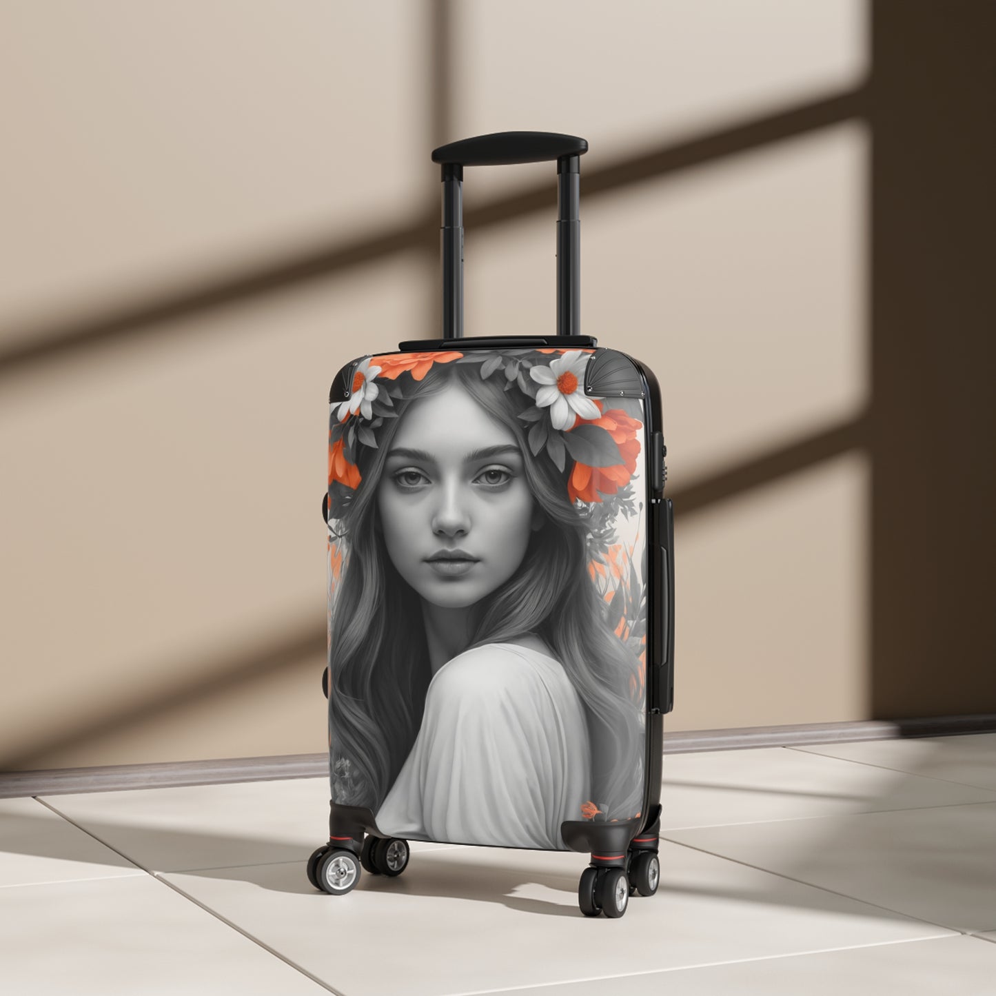 Nature Flowers Floral Woman In Flower Art Carry-On Suitcase - Stylish Luggage for Travelers