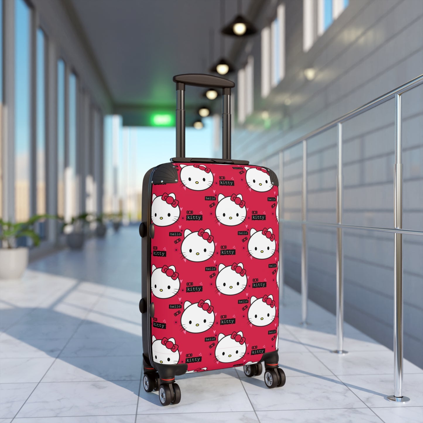 Abstract Kitty Pattern Art Carry-On Suitcase - Stylish Luggage for Travelers
