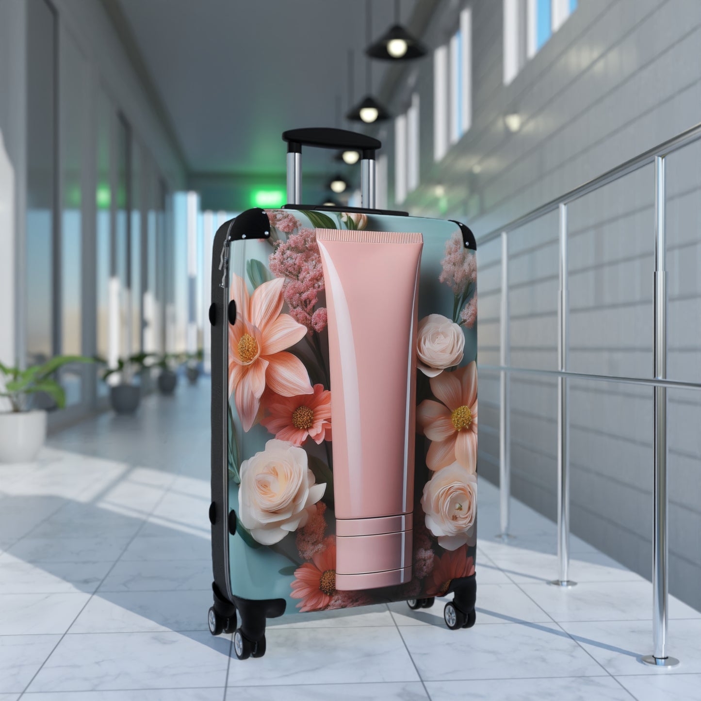 Nature Flowers Floral Pink Lotion Art Carry-On Suitcase - Stylish Luggage for Travelers