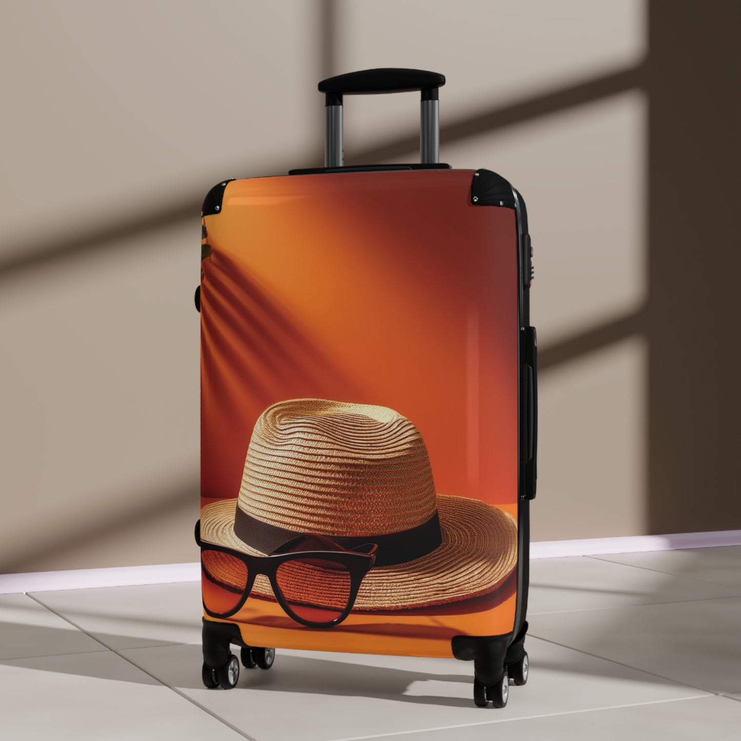 Nature Summer Straw Hat Carry-On Suitcase - Stylish Luggage for Travelers