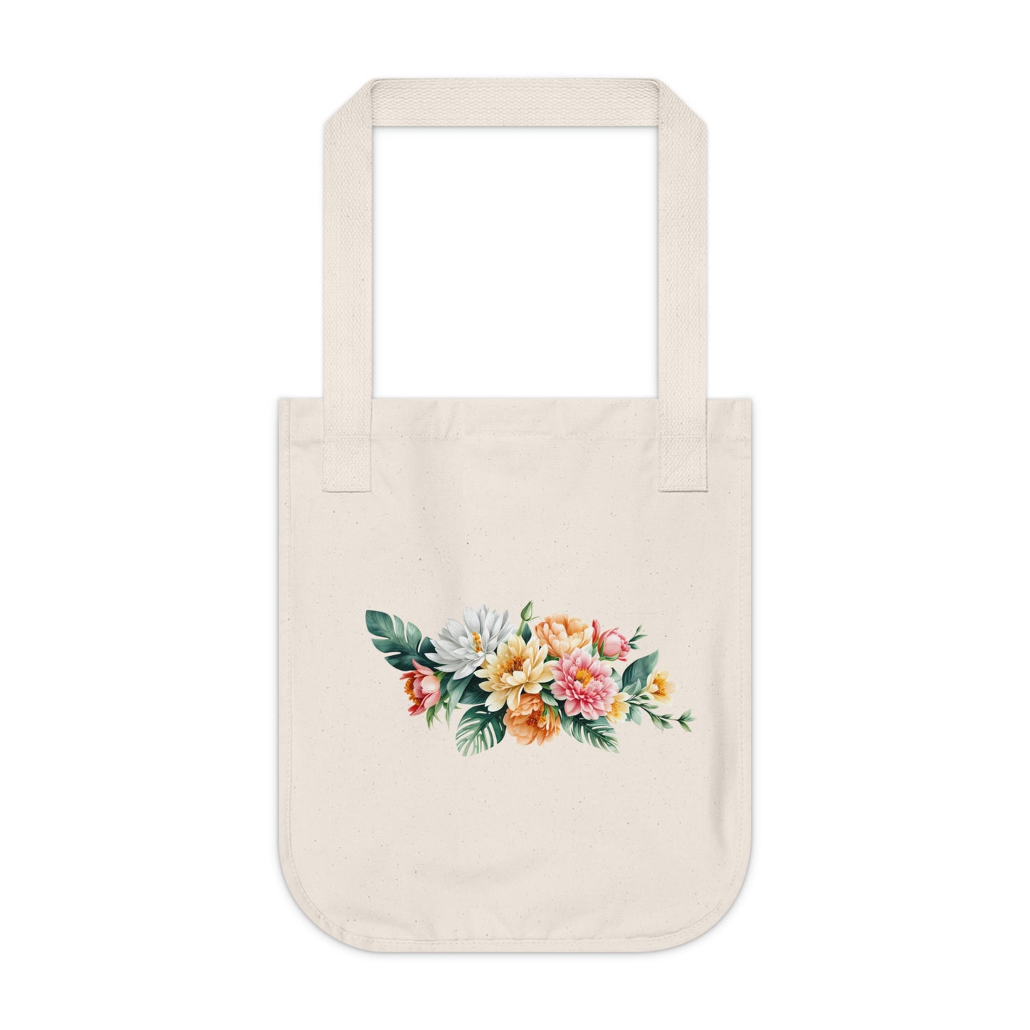 Flowers Stunning Floral Organic Canvas Tote Bag - Eco-Friendly Carryall for Everyday Use