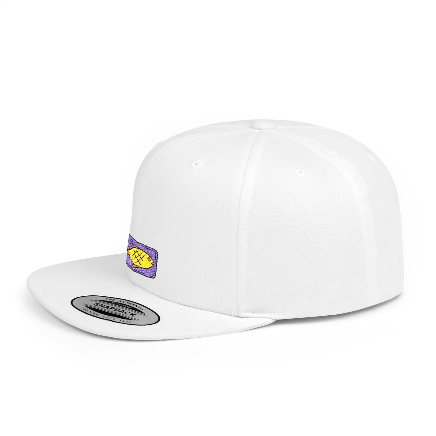 Icons Embroidered Fish Food Flat Bill Snapback – Lightweight, Custom Fit, Premium Quality