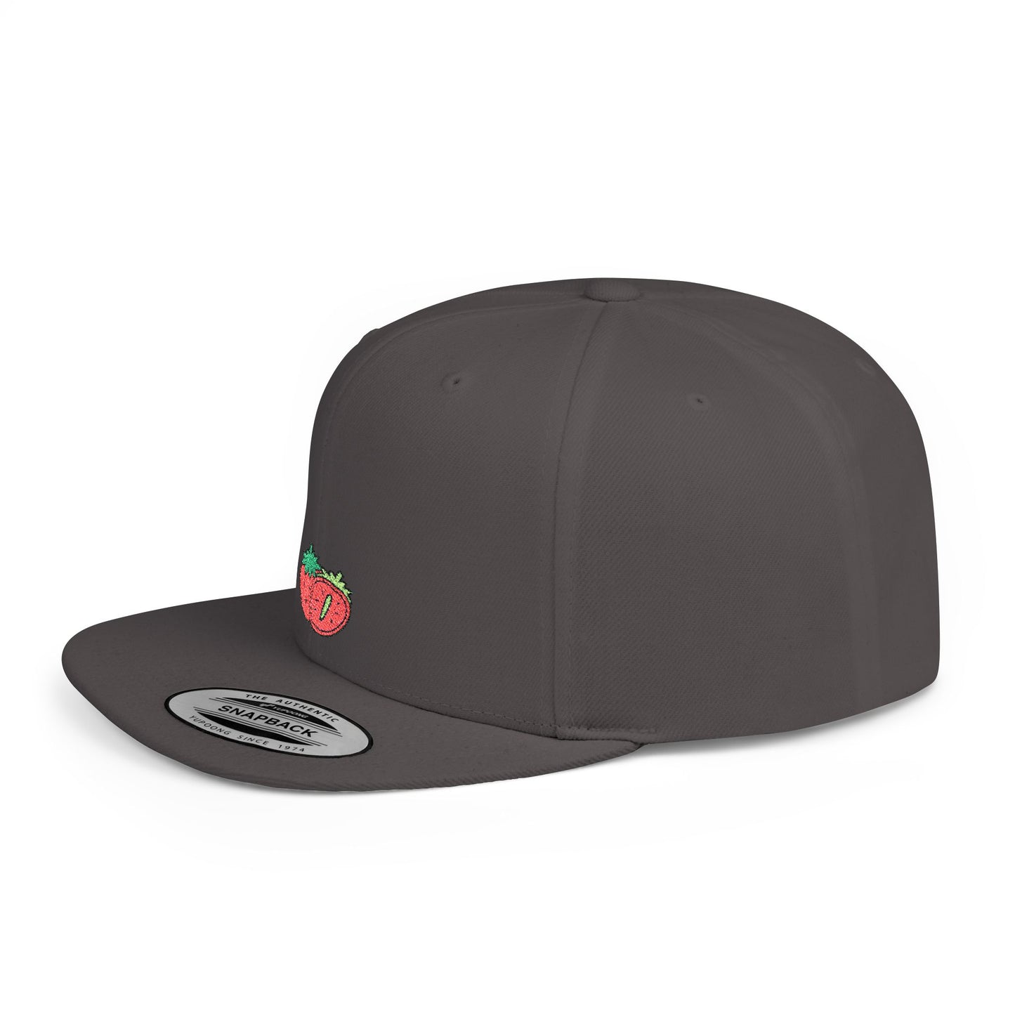 Icons Embroidered Strawberries Cute Print Flat Bill Snapback – Lightweight, Custom Fit, Premium Quality