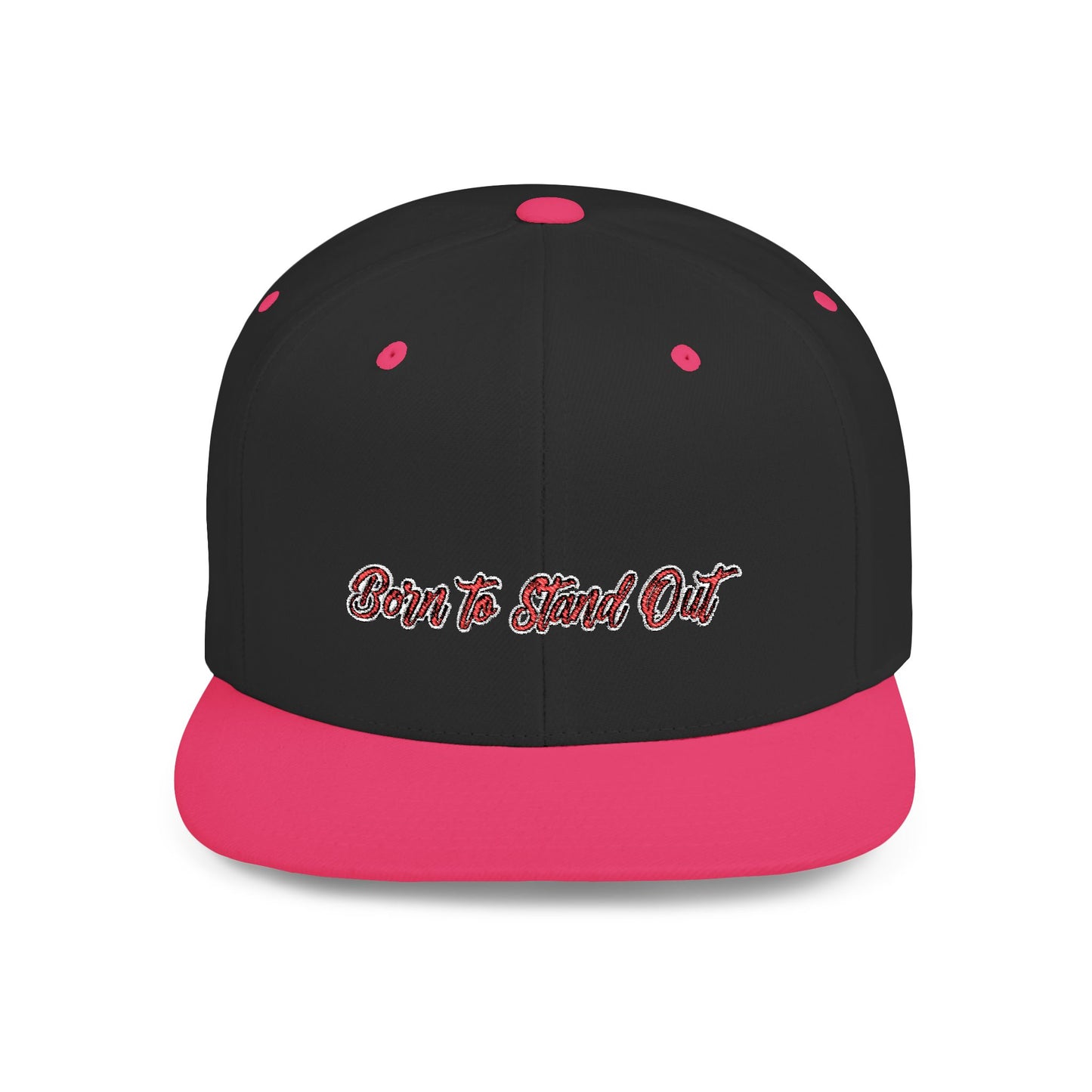 Text Born To Stand Out Flat Bill Snapback – Lightweight, Custom Fit, Premium Quality