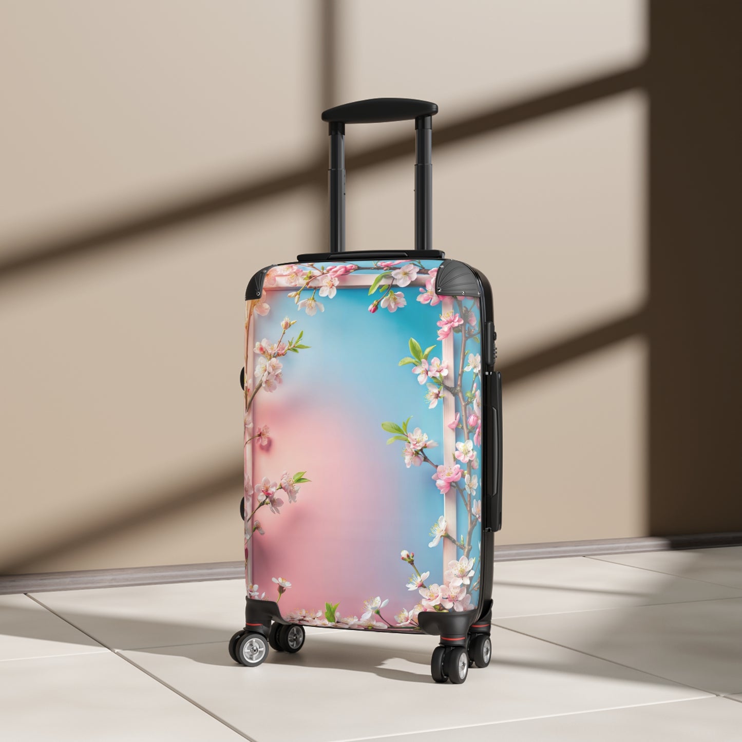 Nature Flowers Floral Square Art Carry-On Suitcase - Stylish Luggage for Travelers