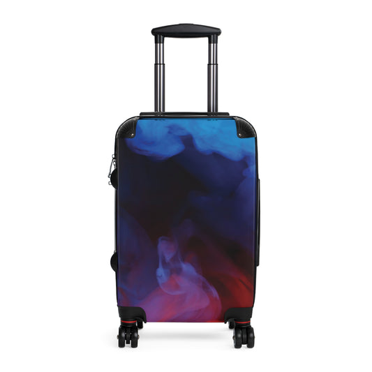 Abstract Blue Red Smoke Art Carry-On Suitcase - Stylish Luggage for Travelers