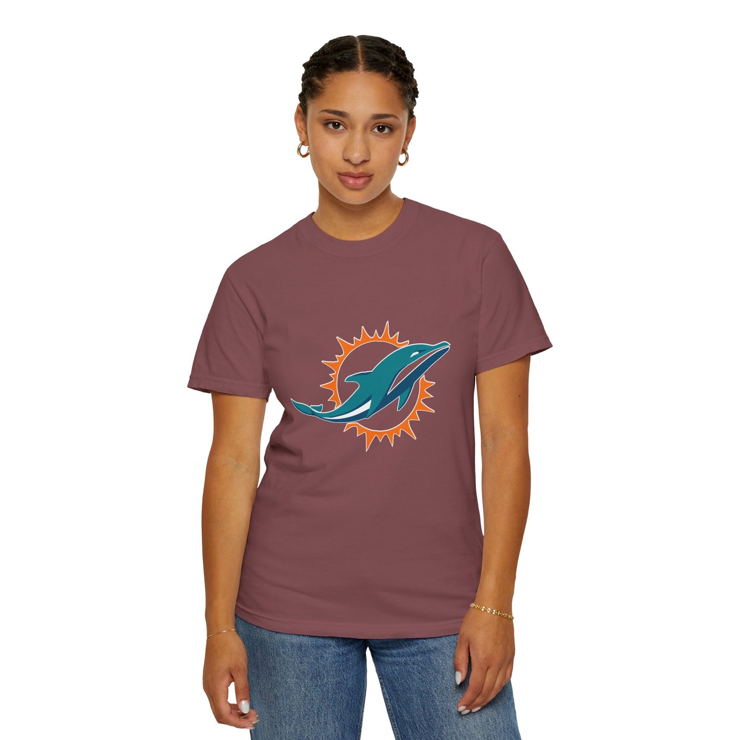 Miami Dolphins Football Merchandise Garment-Dyed T-Shirt – Premium Cotton Tee for Customization