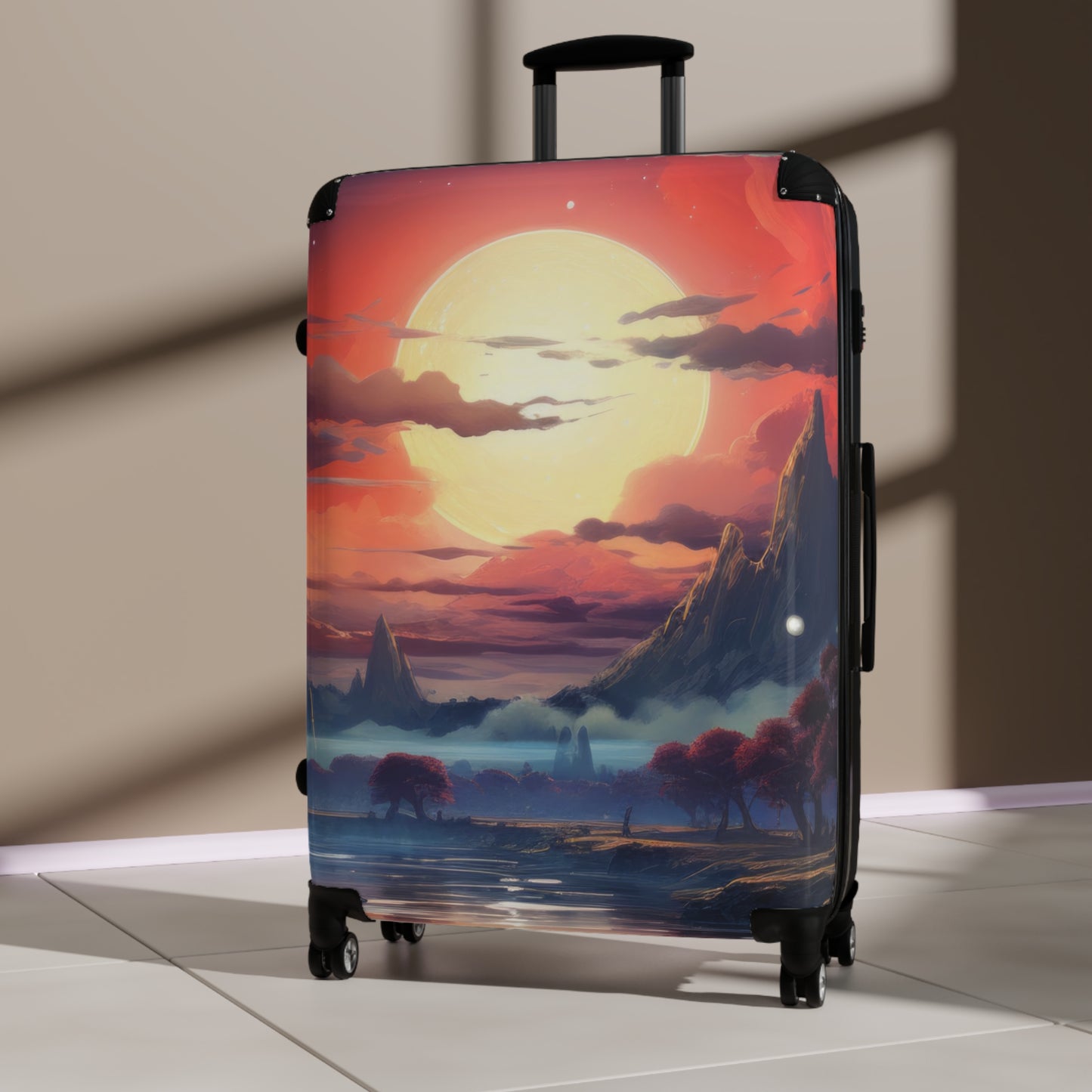 Nature Sunset River Art Carry-On Suitcase - Stylish Luggage for Travelers