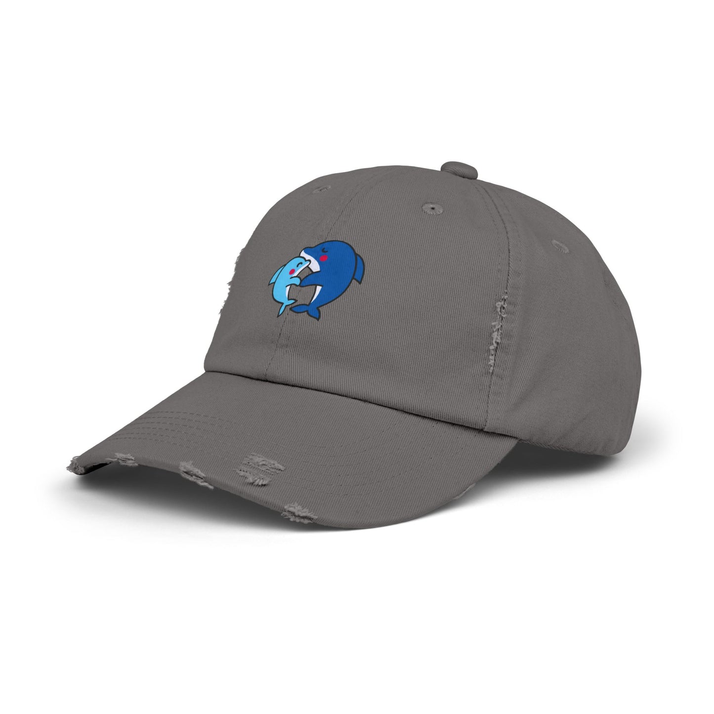 Dolphin Couple Vintage Distressed Dad Hat Unisex Adjustable Cotton Twill Baseball Cap for Casual Everyday Wear