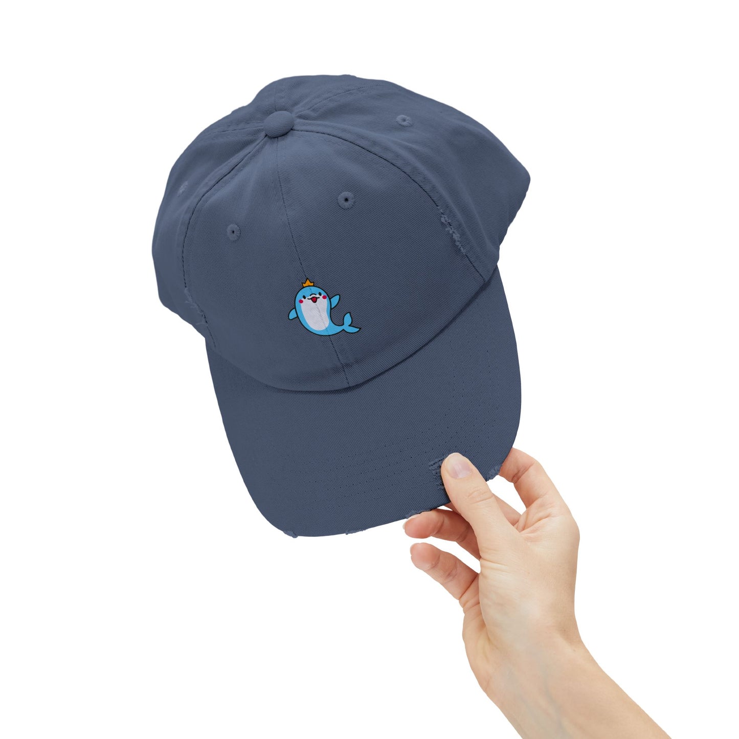 Dolphin Crown Vintage Distressed Dad Hat Unisex Adjustable Cotton Twill Baseball Cap for Casual Everyday Wear