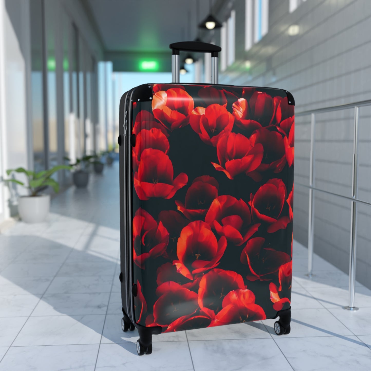 Nature Flowers Floral Red Tulips Art Carry-On Suitcase - Stylish Luggage for Travelers