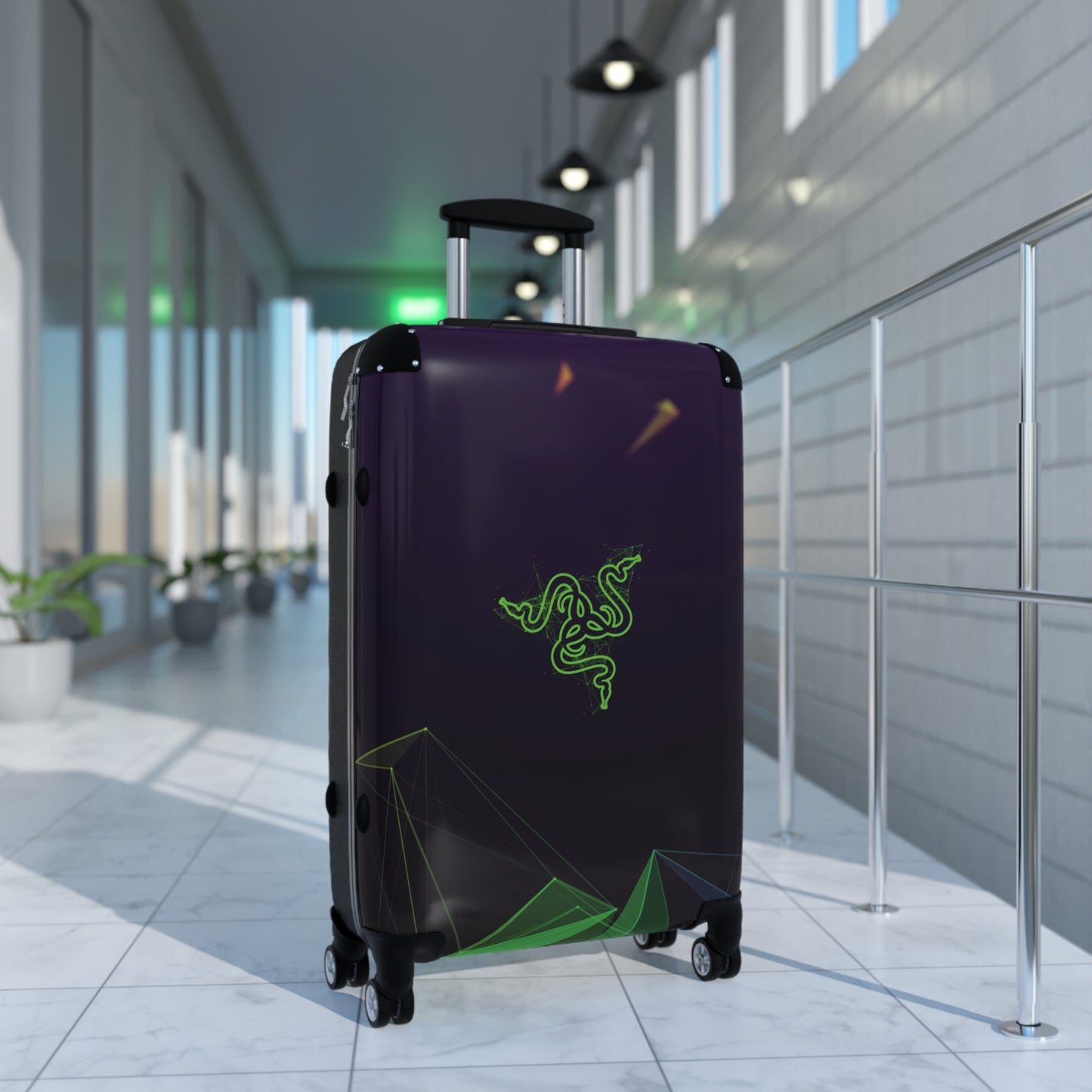 Abstract Razer Logo Art Carry-On Suitcase - Stylish Luggage for Travelers