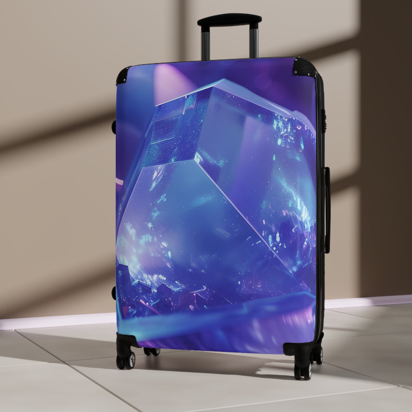 Abstract Sparkling Gemstone Art Carry-On Suitcase - Stylish Luggage for Travelers
