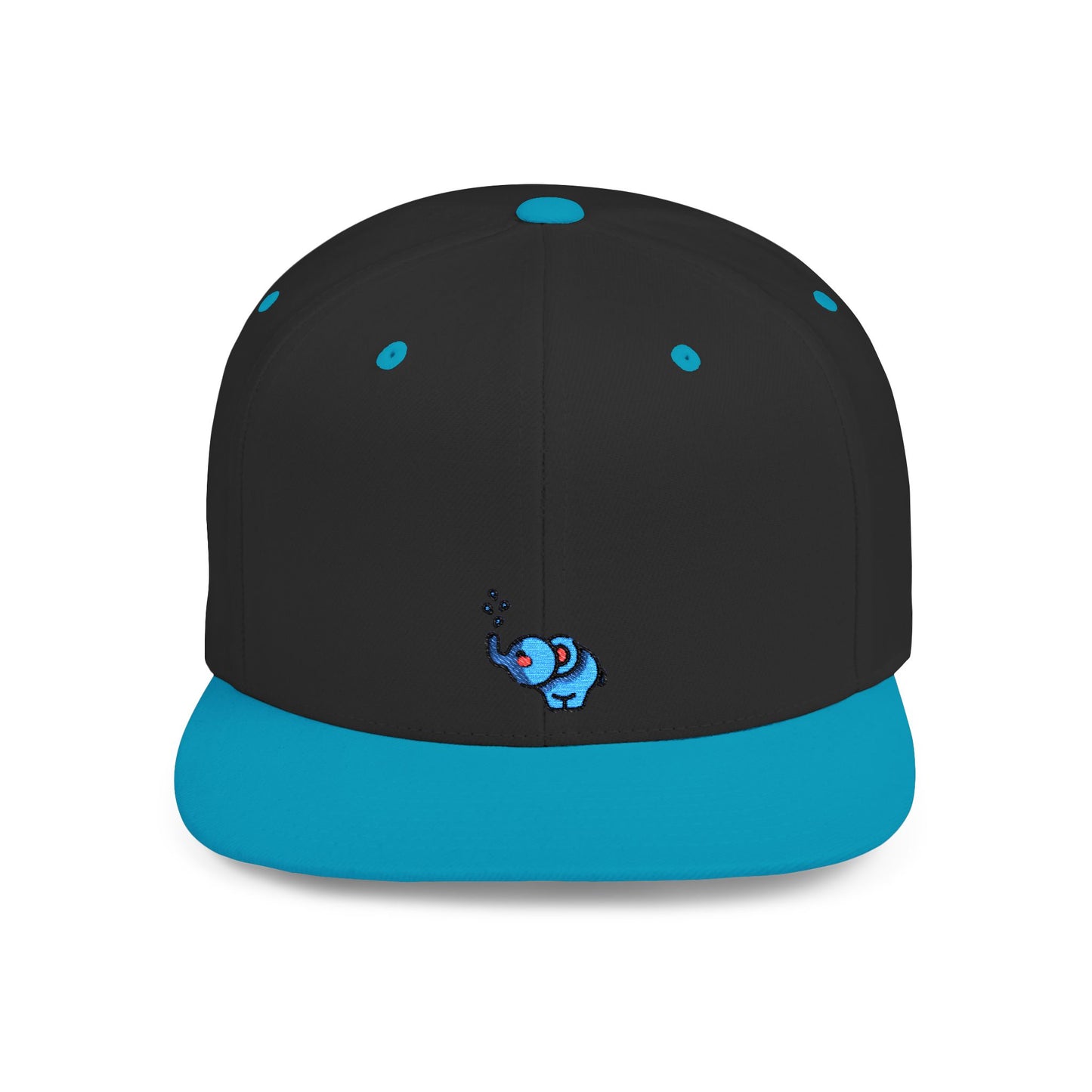 Icons Embroidered Elephant Water Splash Print Flat Bill Snapback – Lightweight, Custom Fit, Premium Quality