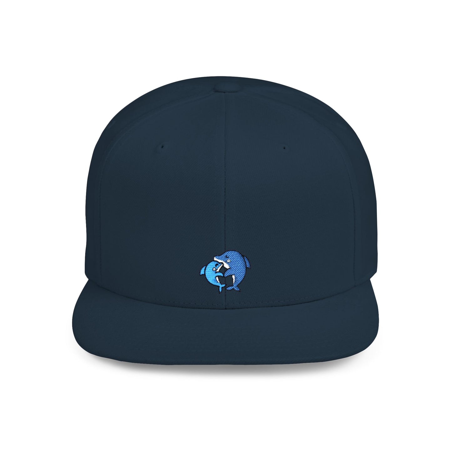 Icons Embroidered Dolphin Couple Flat Bill Snapback – Lightweight, Custom Fit, Premium Quality