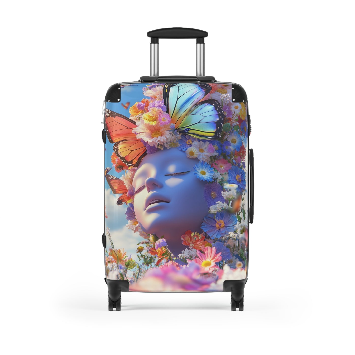 Nature Flowers Floral Sky Butterflies Art Carry-On Suitcase - Stylish Luggage for Travelers