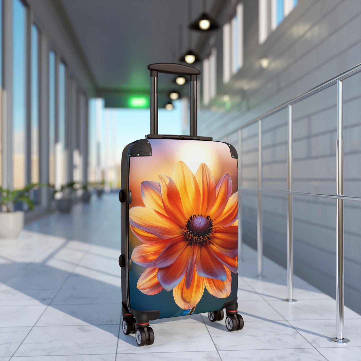 Nature Flowers Floral Orange Glow Art Carry-On Suitcase - Stylish Luggage for Travelers