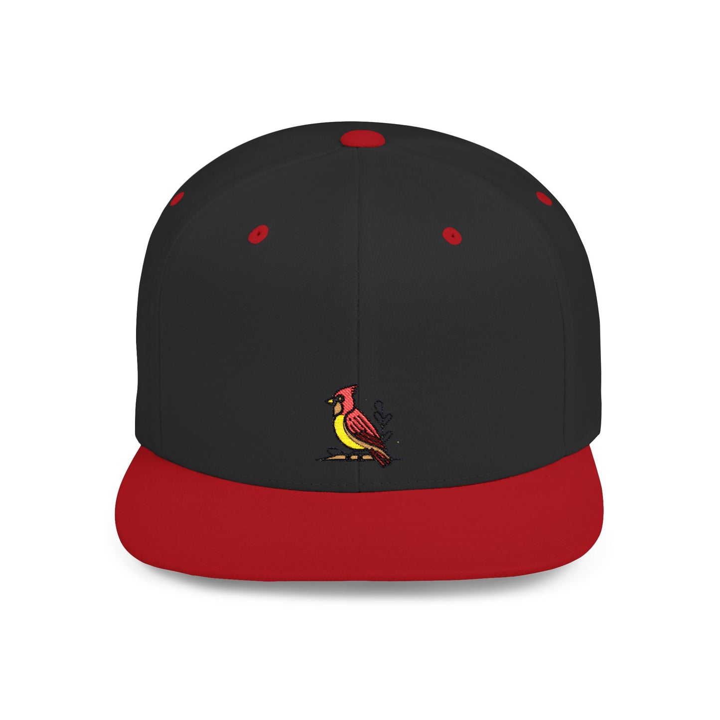 Icons Embroidered Red Bird Flat Bill Snapback – Lightweight, Custom Fit, Premium Quality