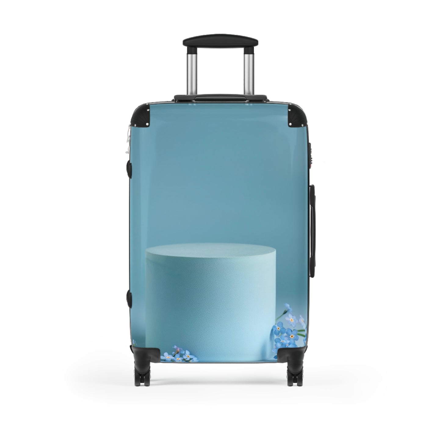 Nature Flowers Floral Blue Pedestal Carry-On Suitcase - Stylish Luggage for Travelers