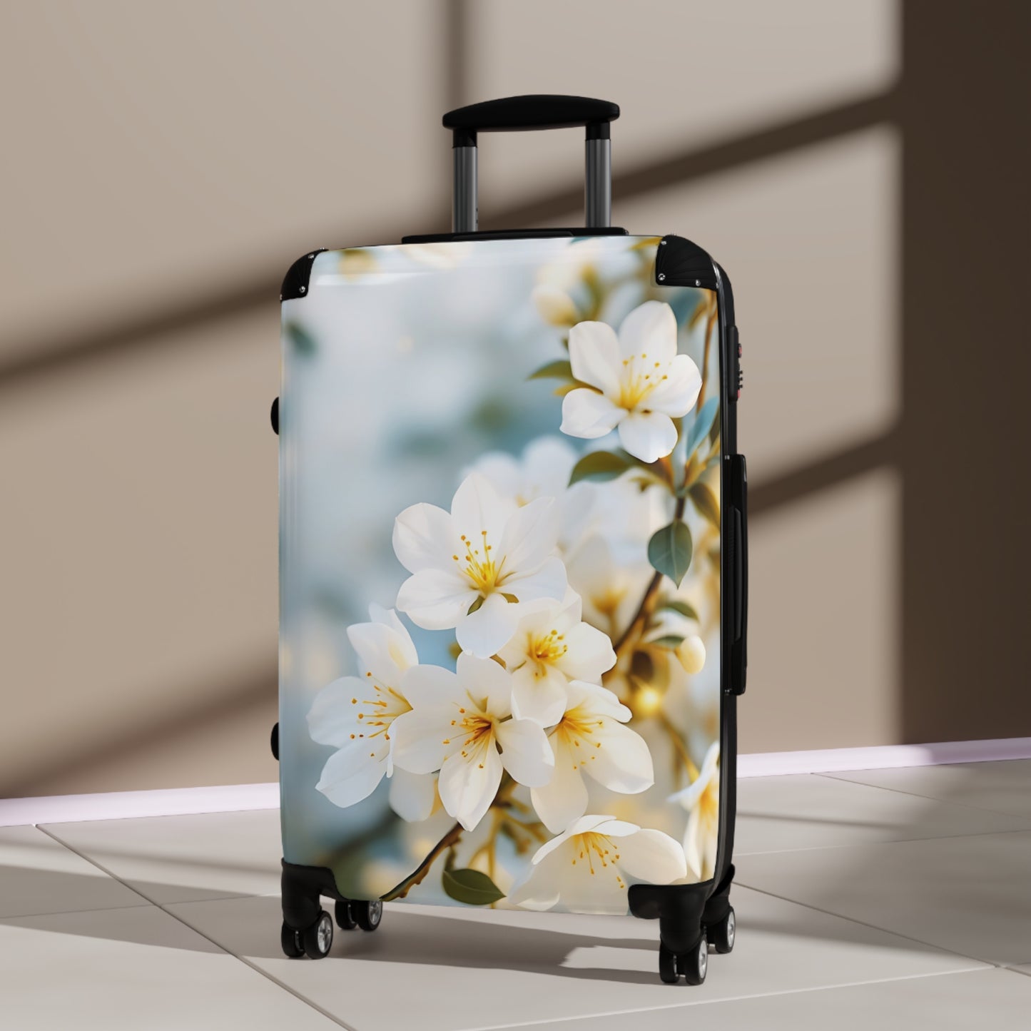 Nature Flowers Floral White Cherry Art Carry-On Suitcase - Stylish Luggage for Travelers