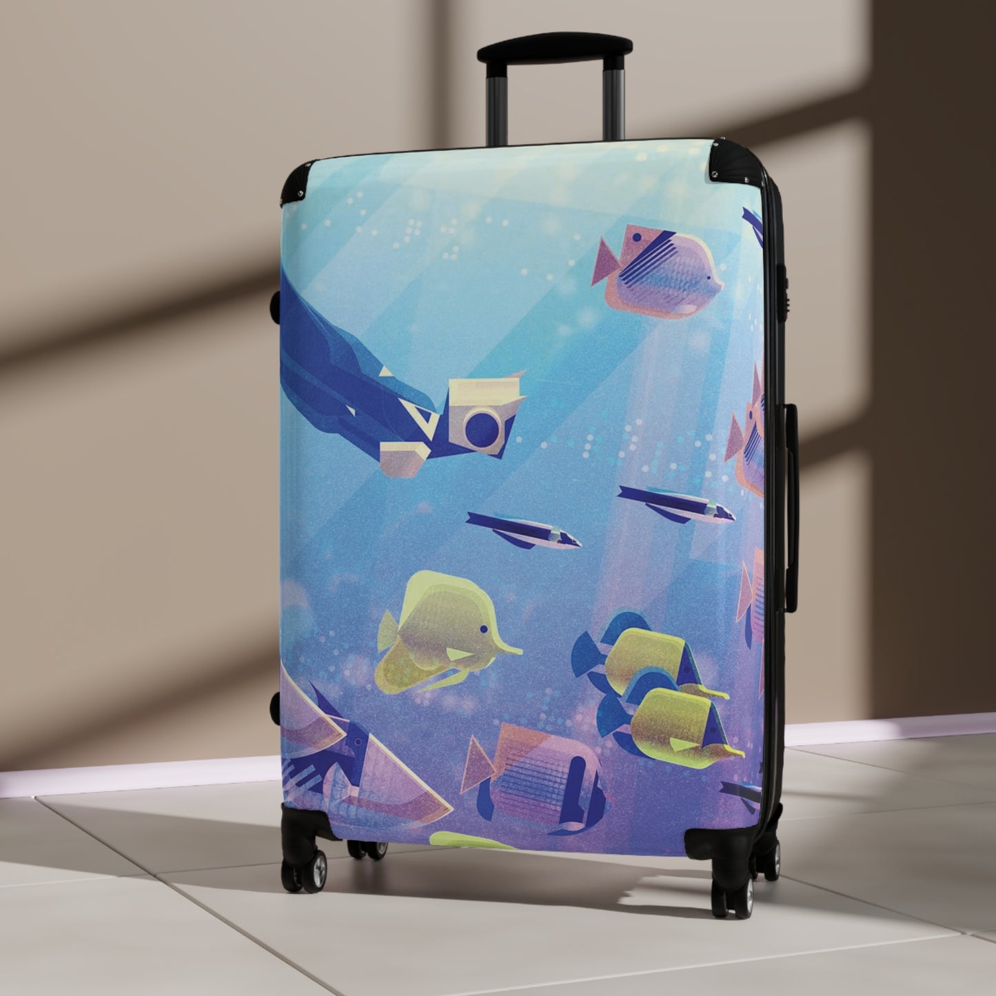 Abstract Underwater Fish Art Carry-On Suitcase - Stylish Luggage for Travelers