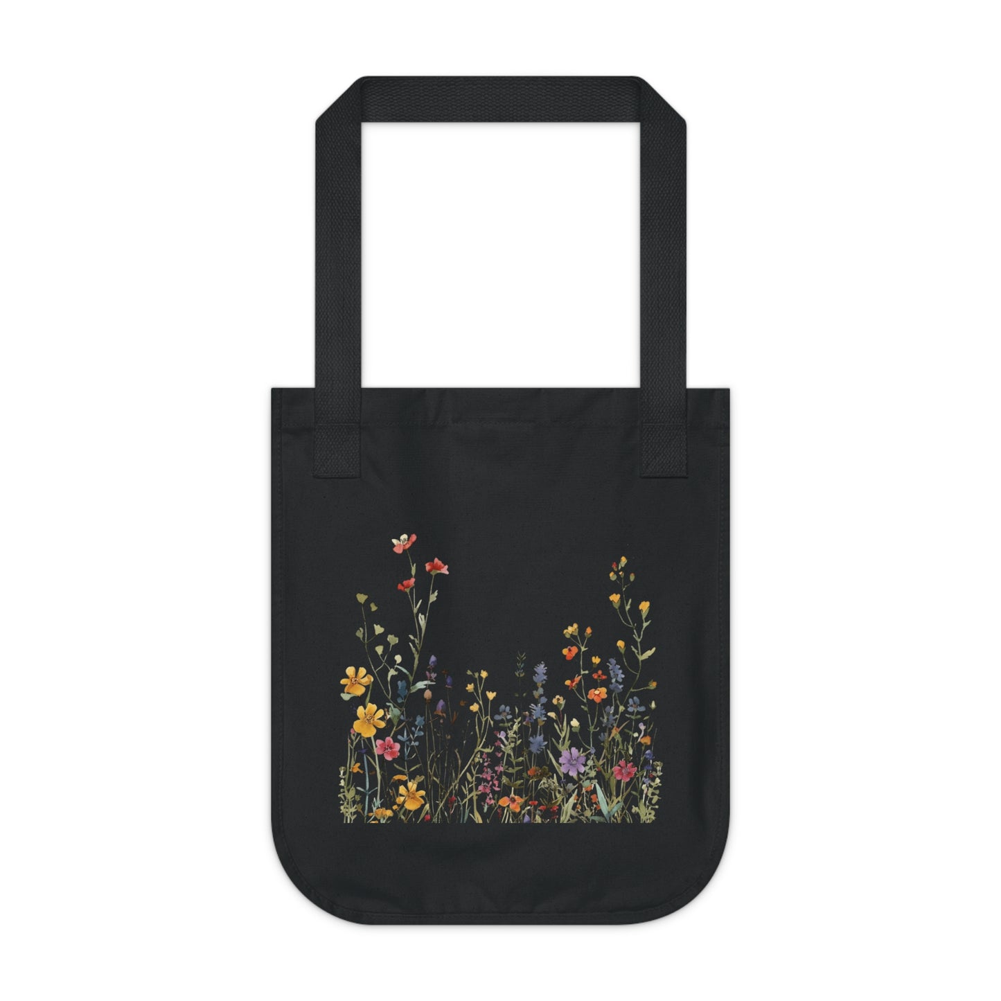 Flowers Background Floral Organic Canvas Tote Bag – Eco-Friendly Shopping & Beach Accessory