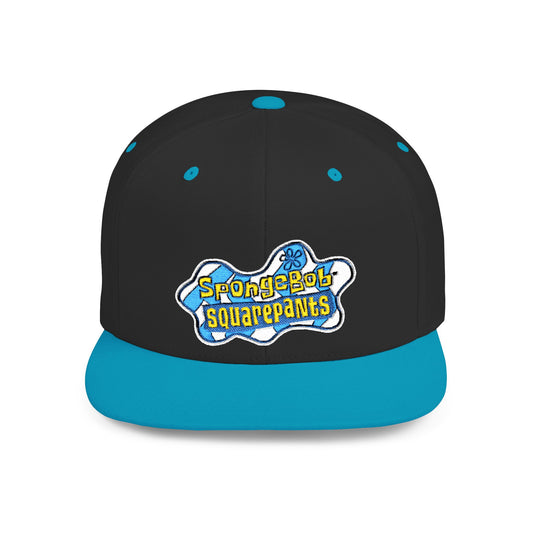 SpongeBob SquarePants Logo Flat Bill Snapback – Lightweight, Custom Fit, Premium Quality