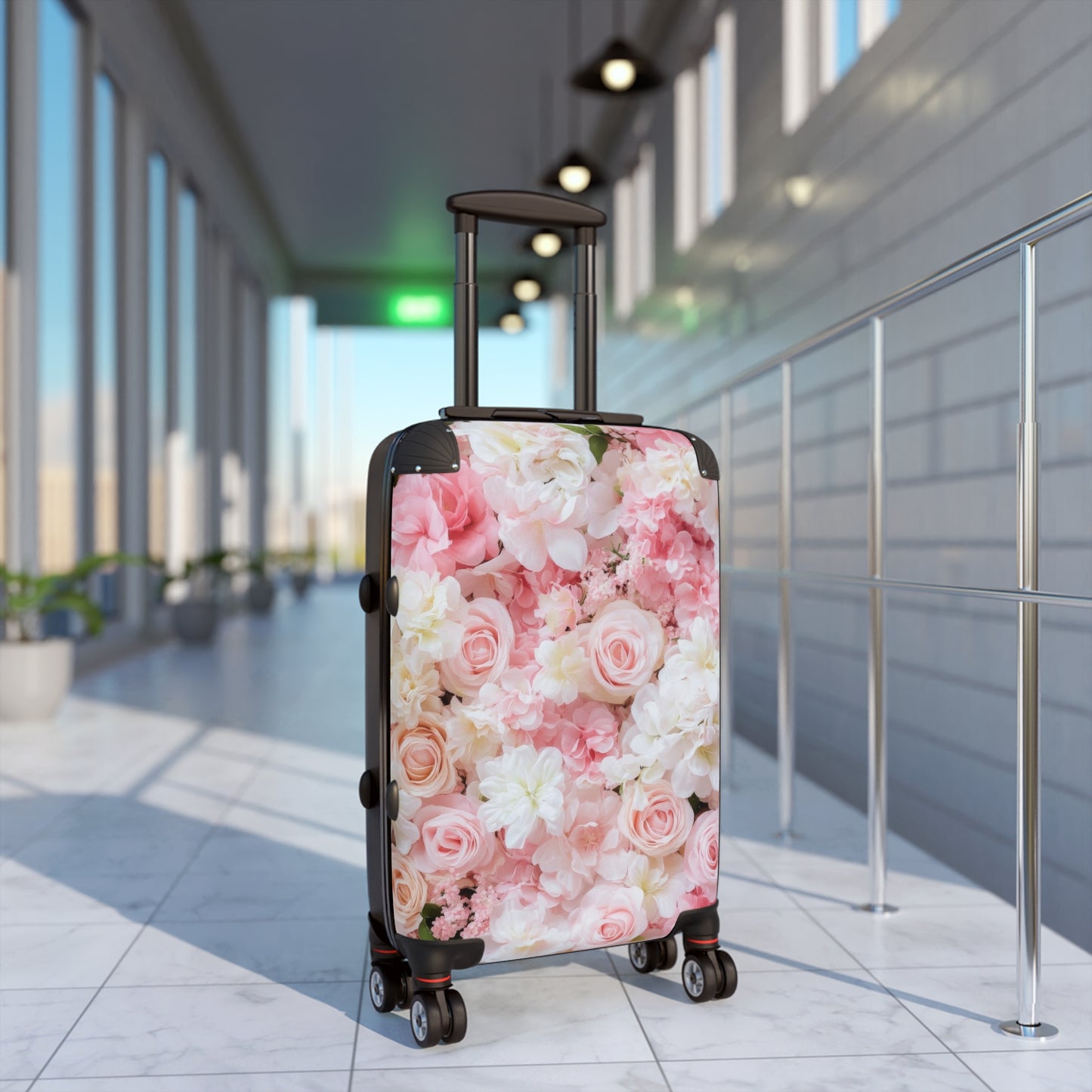 Nature Flowers Floral Border Pastel Art Carry-On Suitcase - Stylish Luggage for Travelers