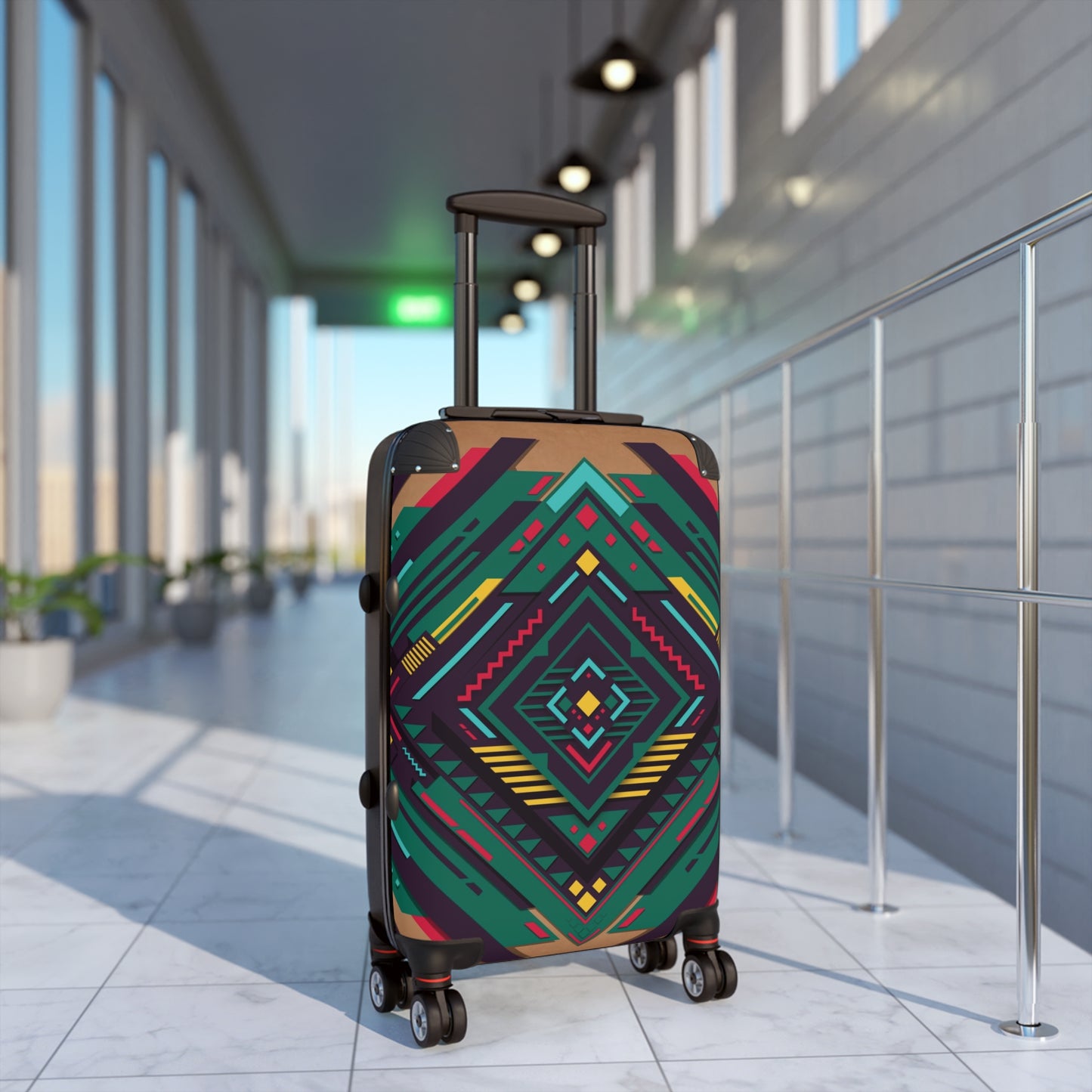 Abstract Geometry Shape Art Carry-On Suitcase - Stylish Luggage for Travelers