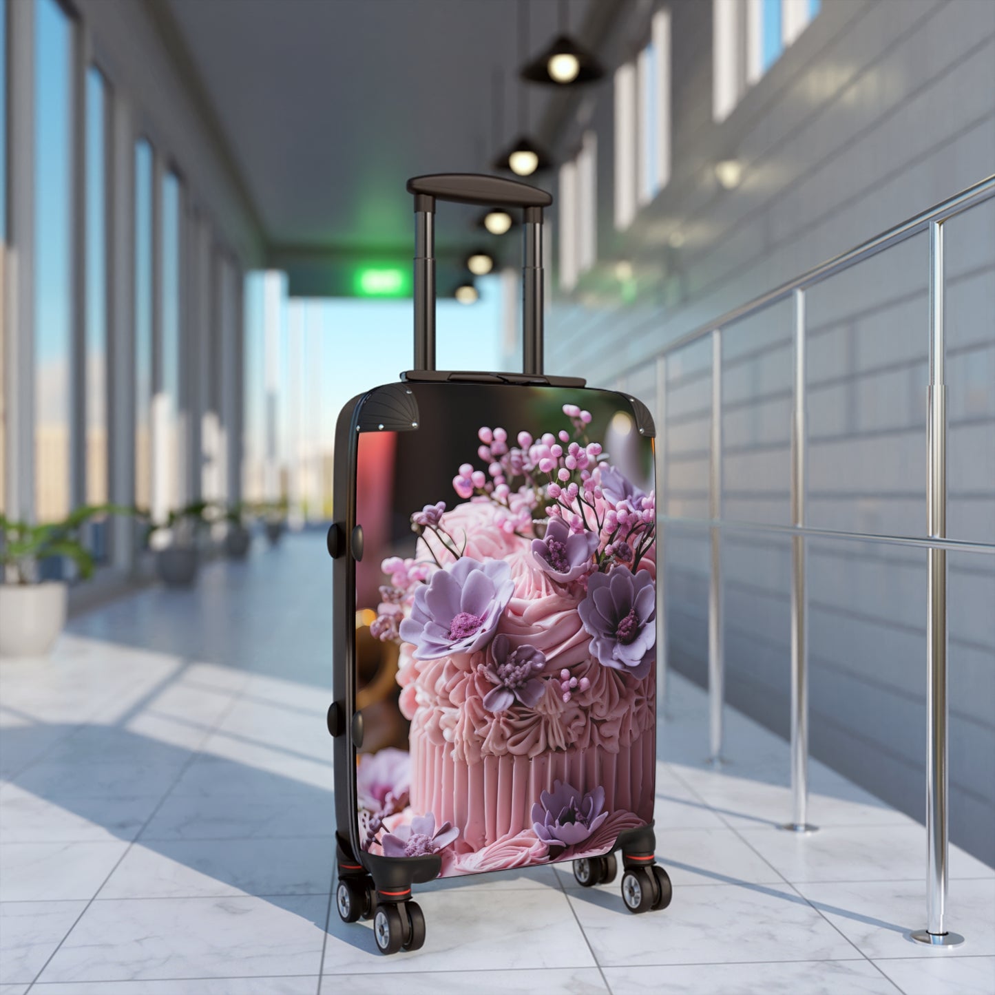 Nature Flowers Floral Purple Cake Carry-On Suitcase - Stylish Luggage for Travelers