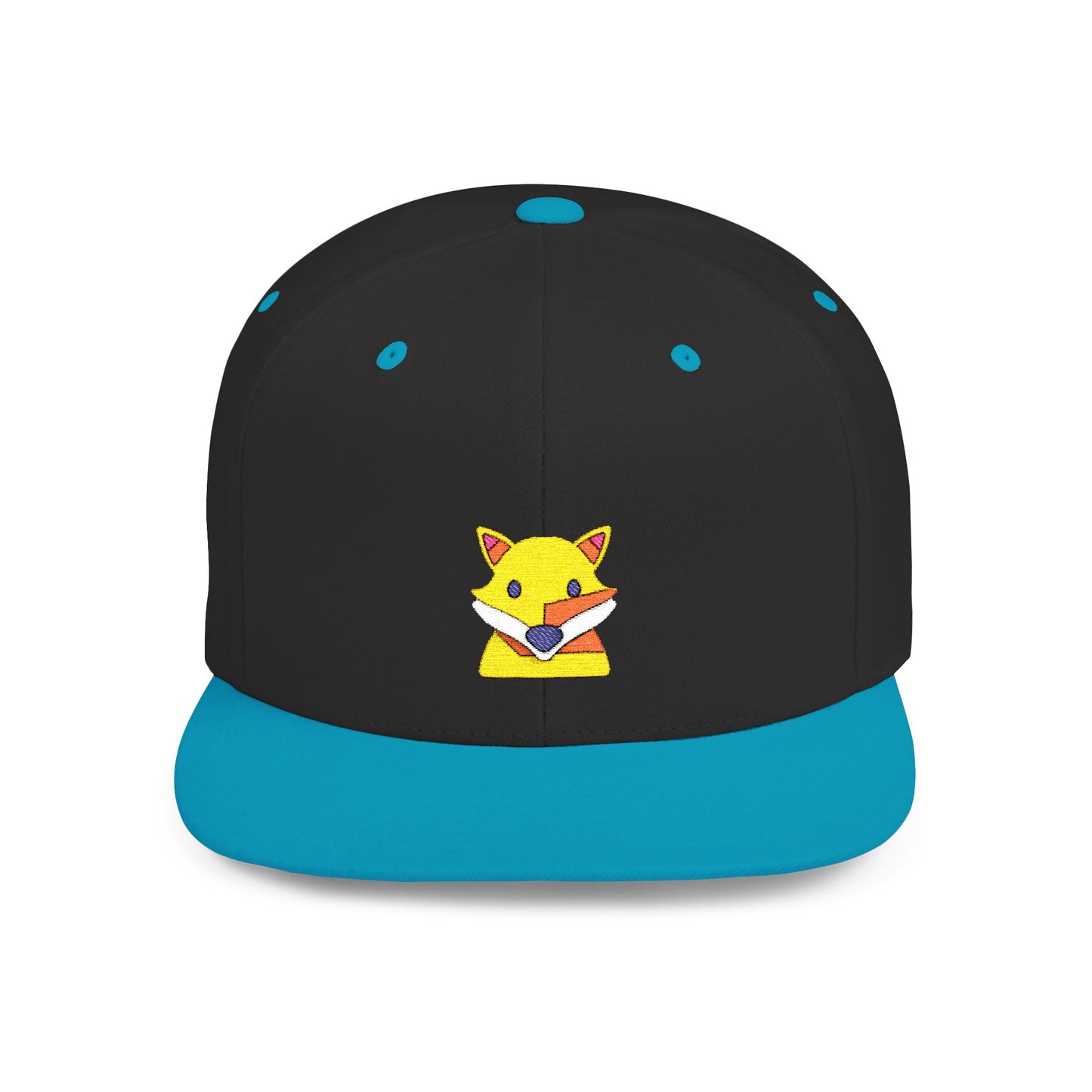 Icons Embroidered Fox Flat Bill Snapback – Lightweight, Custom Fit, Premium Quality
