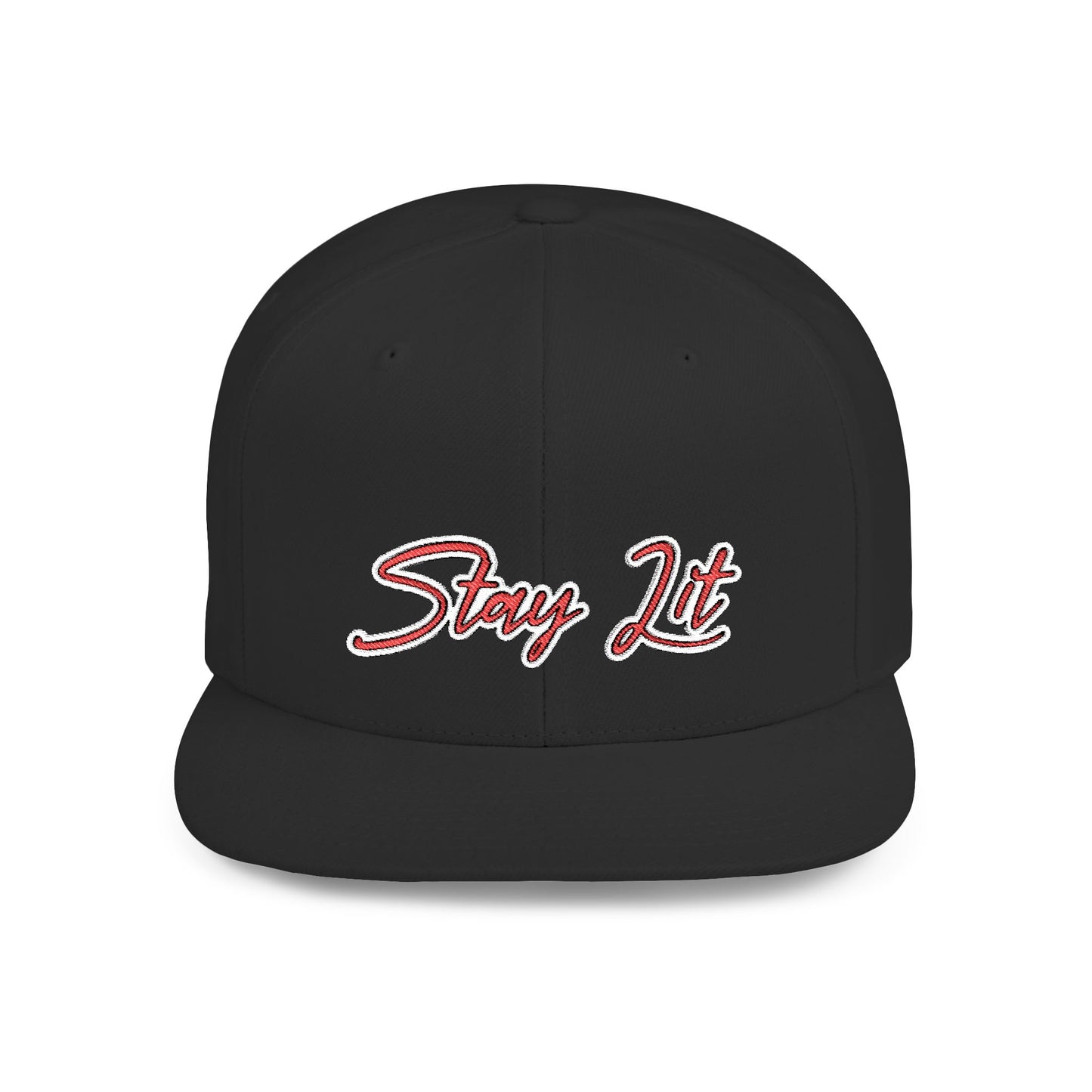 Text Stay Lit Flat Bill Snapback – Lightweight, Custom Fit, Premium Quality