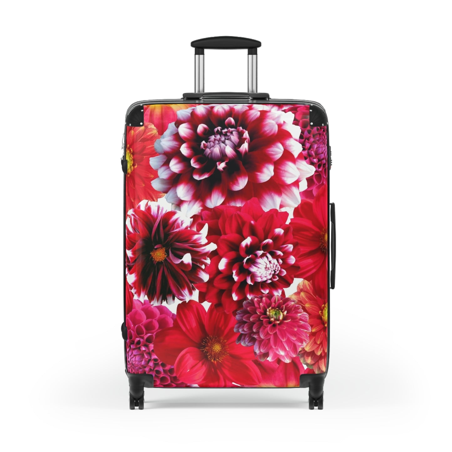 Nature Flowers Floral Red Dahlia Art Carry-On Suitcase - Stylish Luggage for Travelers