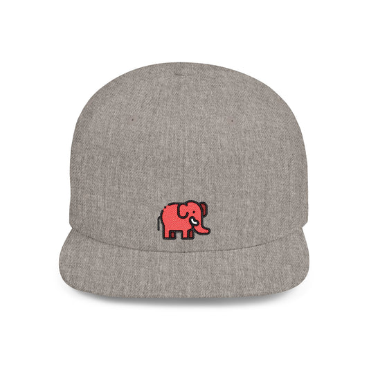 Icons Embroidered Red Elephant Flat Bill Snapback – Lightweight, Custom Fit, Premium Quality