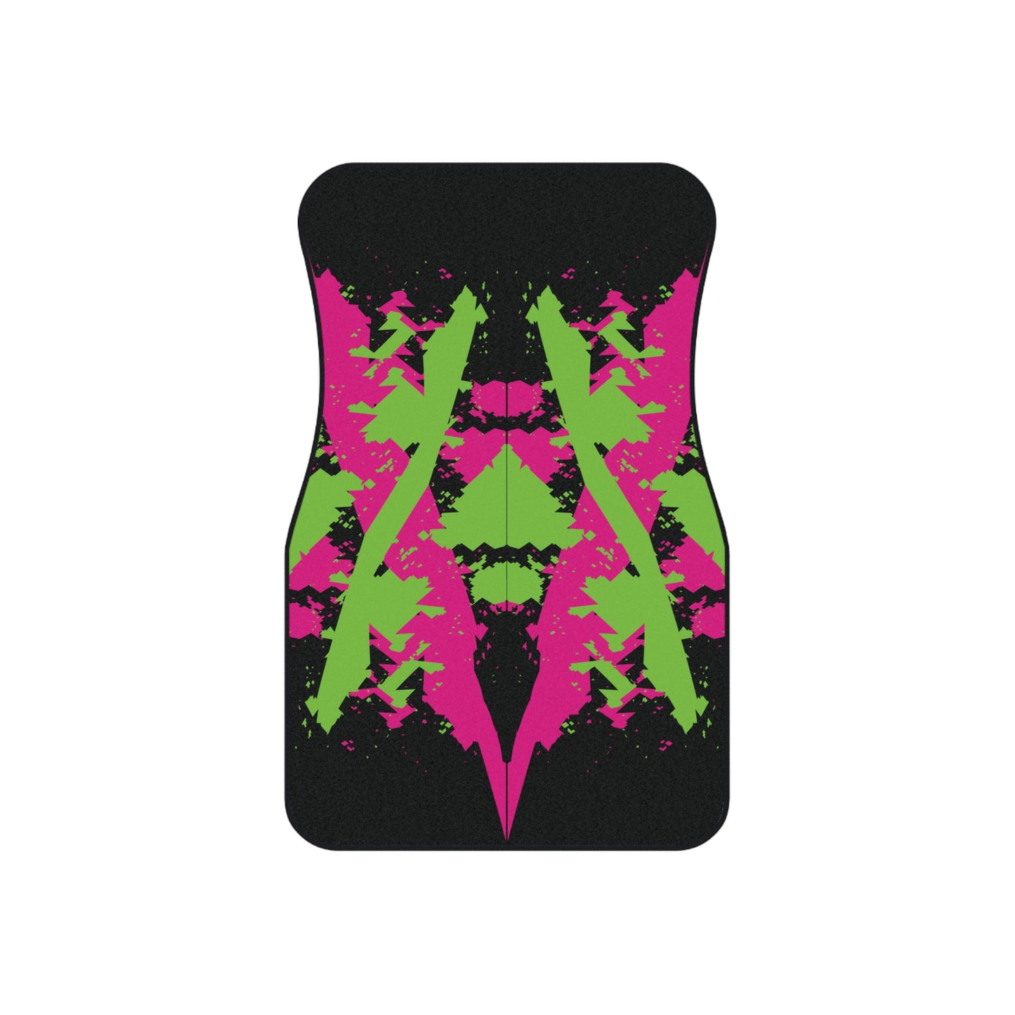 Art Paint Pink Green Car Floor Mats – 2-Piece Front Set, Durable & Stylish, Universal Fit