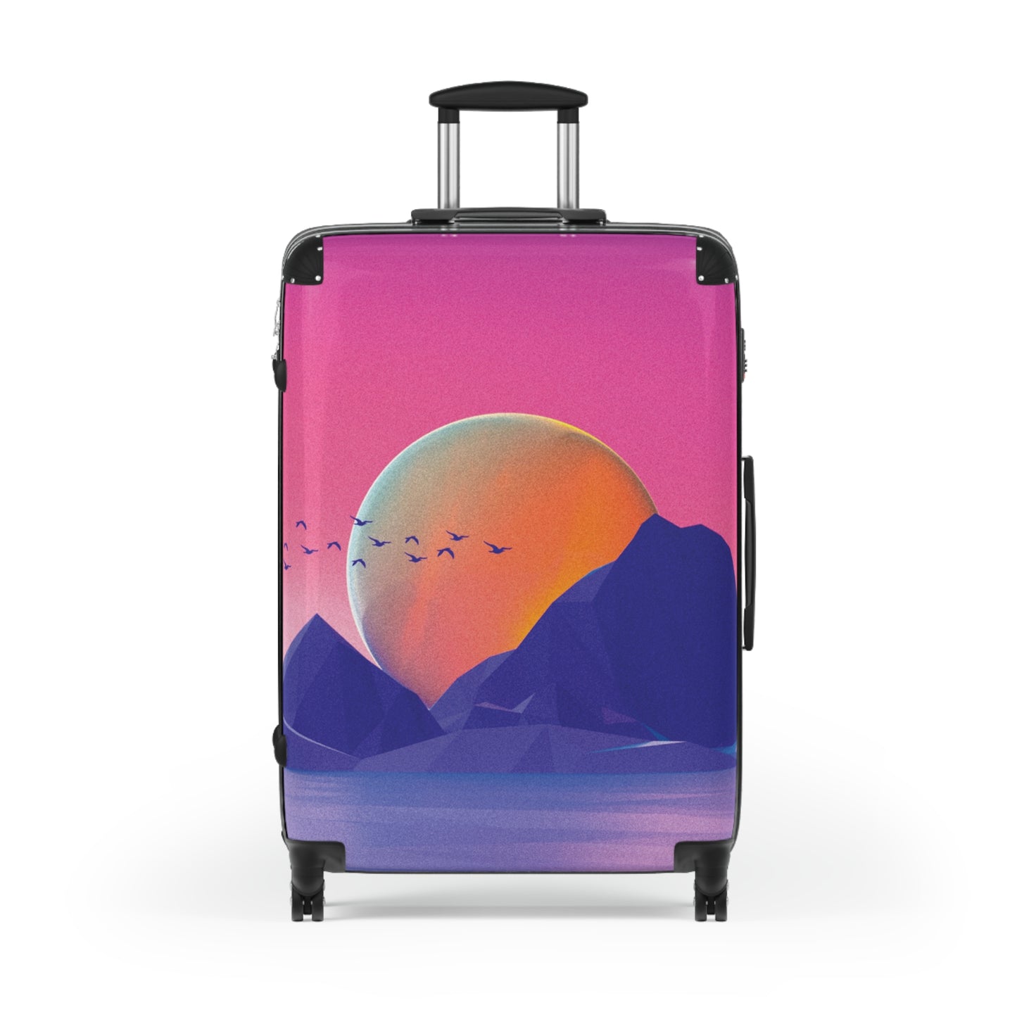 Abstract Neon Scenery Art Carry-On Suitcase - Stylish Luggage for Travelers