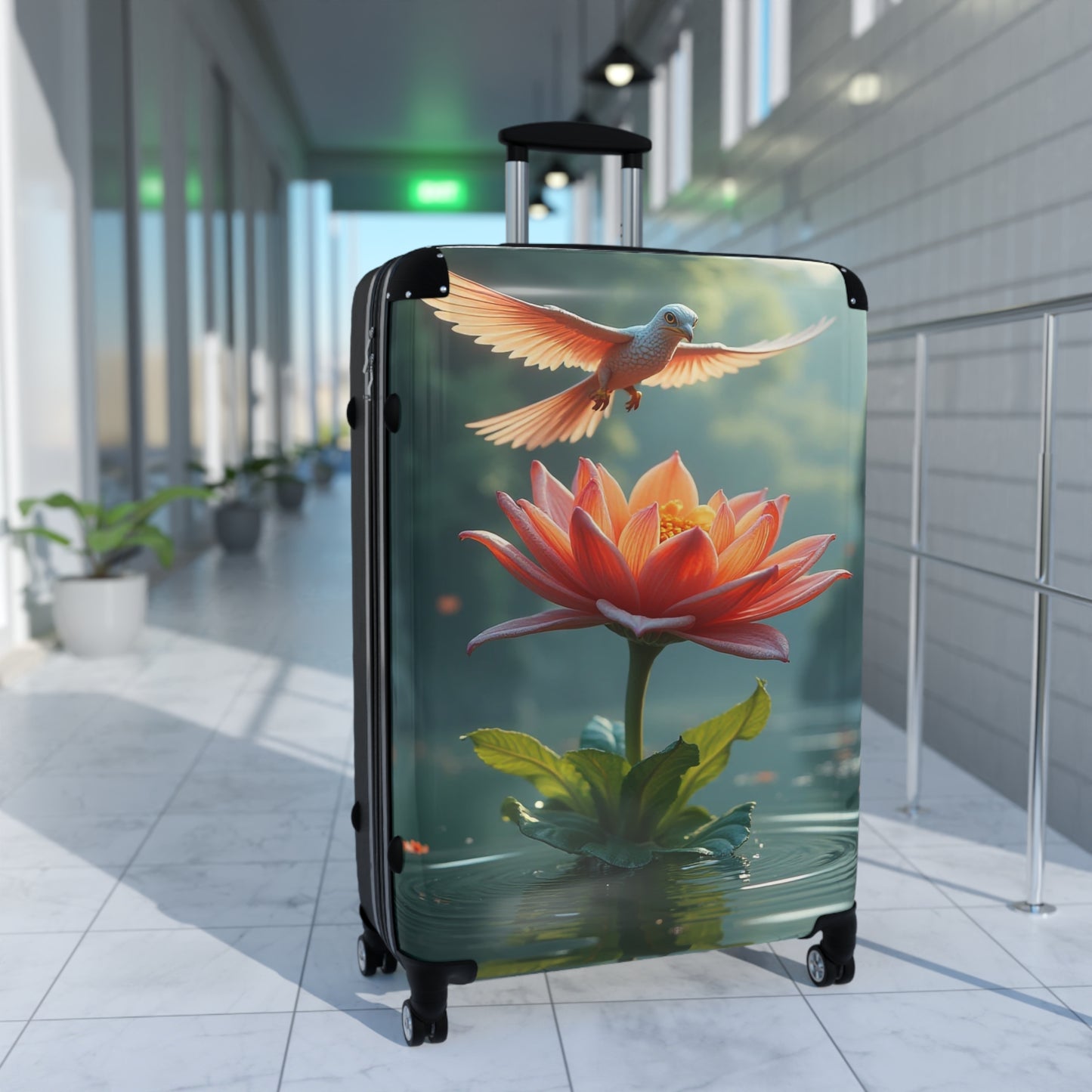 Nature Flowers Floral Bird Kissed Art Carry-On Suitcase - Stylish Luggage for Travelers