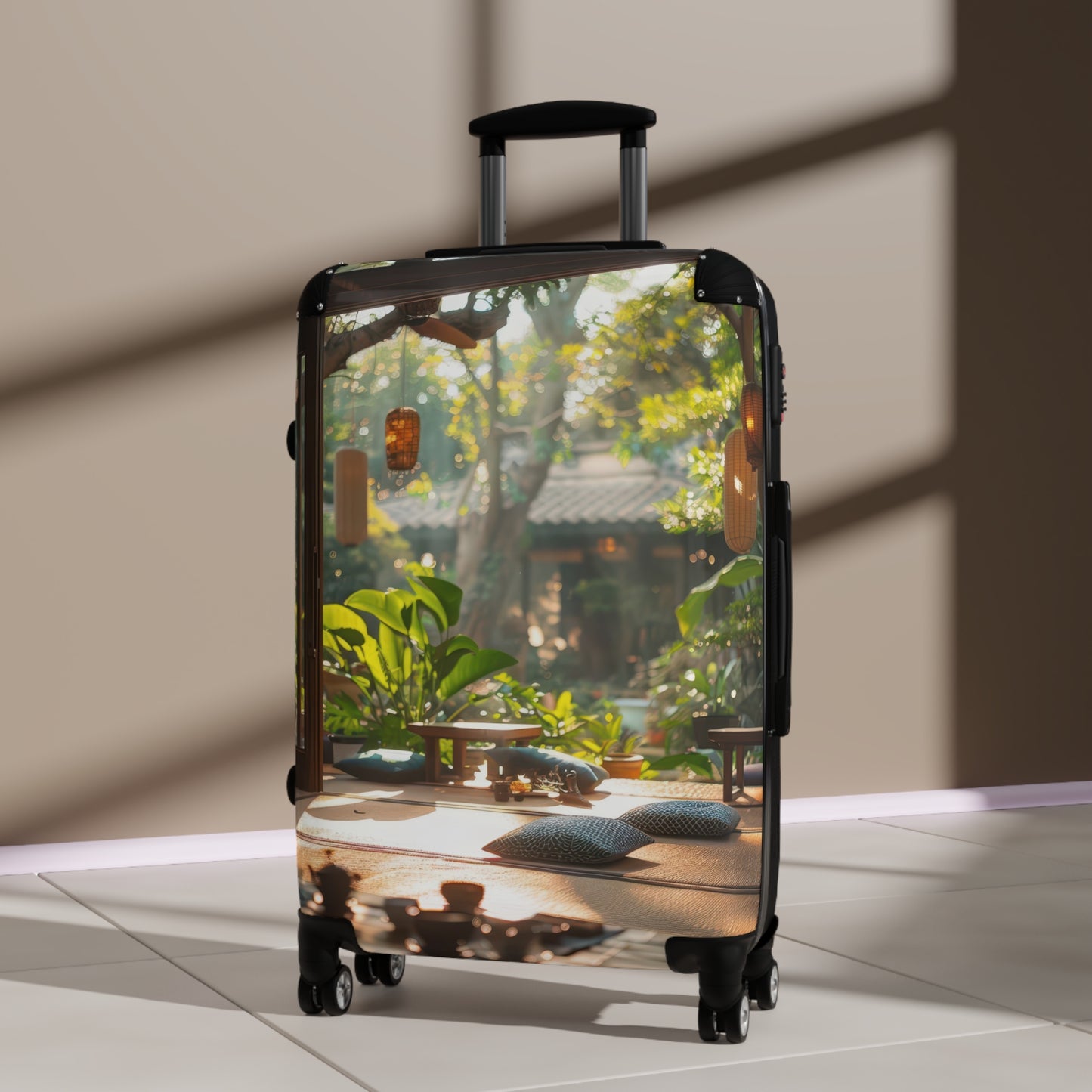 Nature Tea Serene Art Carry-On Suitcase - Stylish Luggage for Travelers