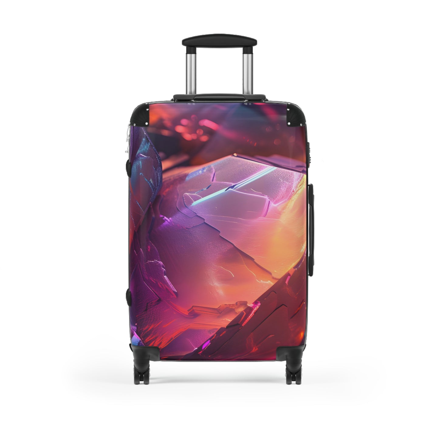 Abstract Gemstone Crystals Art Carry-On Suitcase - Stylish Luggage for Travelers