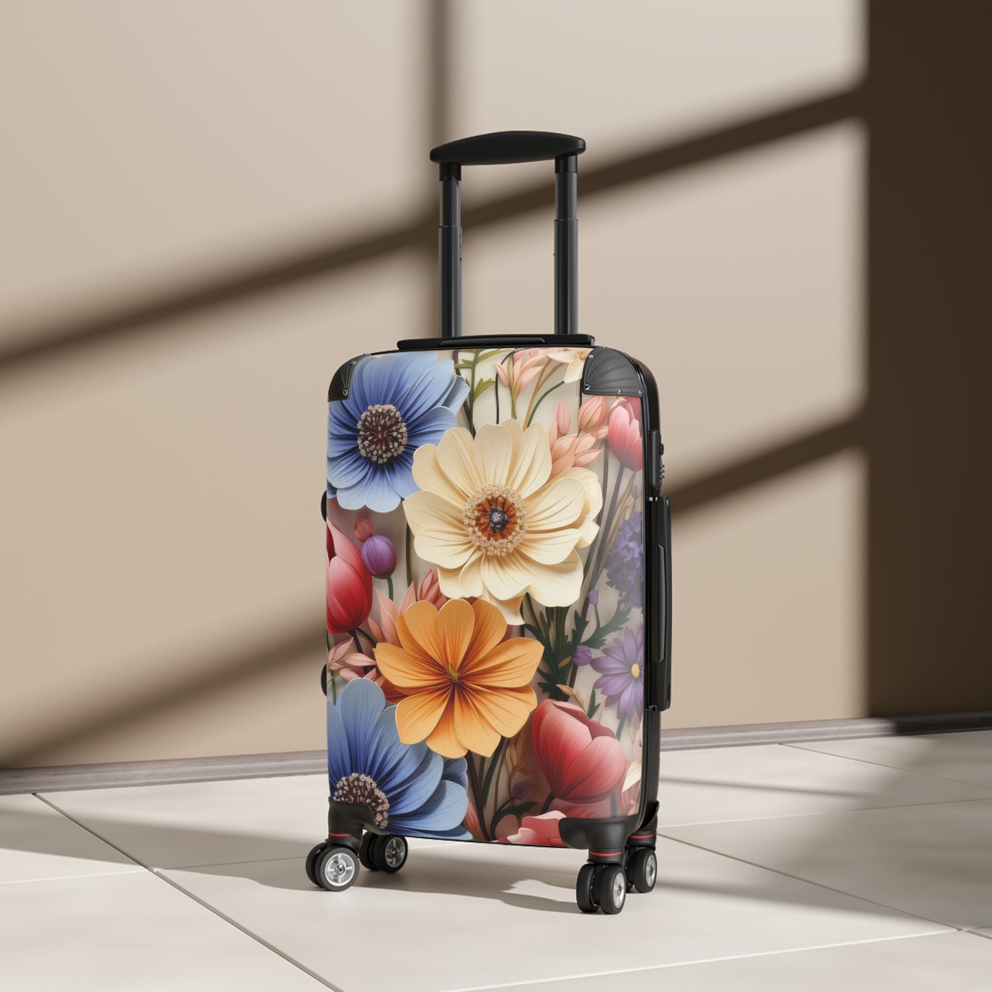 Nature Flowers Floral Paper Art Carry-On Suitcase - Stylish Luggage for Travelers