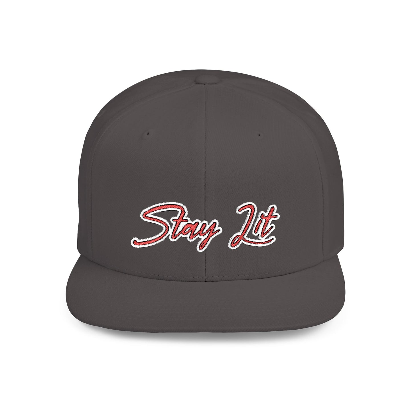 Text Stay Lit Flat Bill Snapback – Lightweight, Custom Fit, Premium Quality