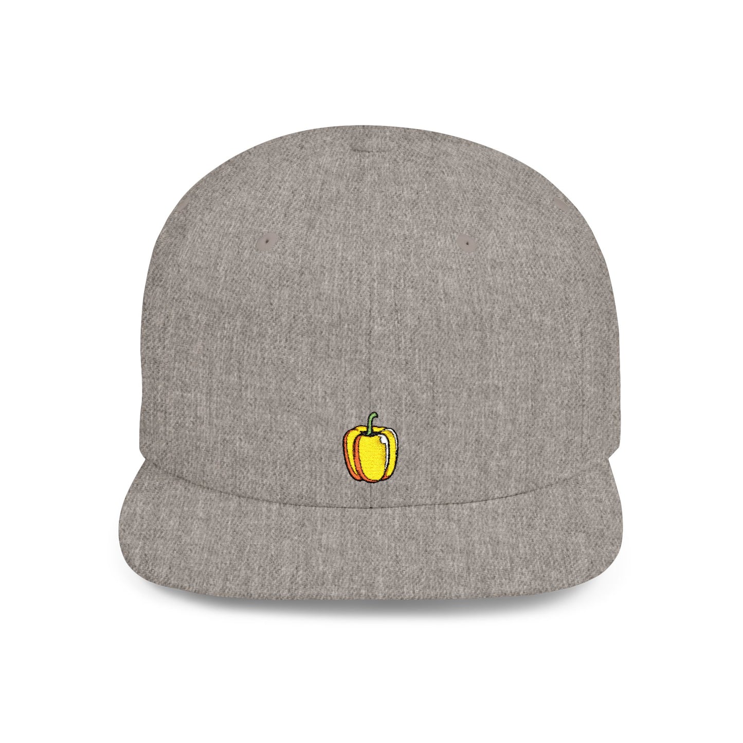 Icons Embroidered Bell Pepper Flat Bill Snapback – Lightweight, Custom Fit, Premium Quality