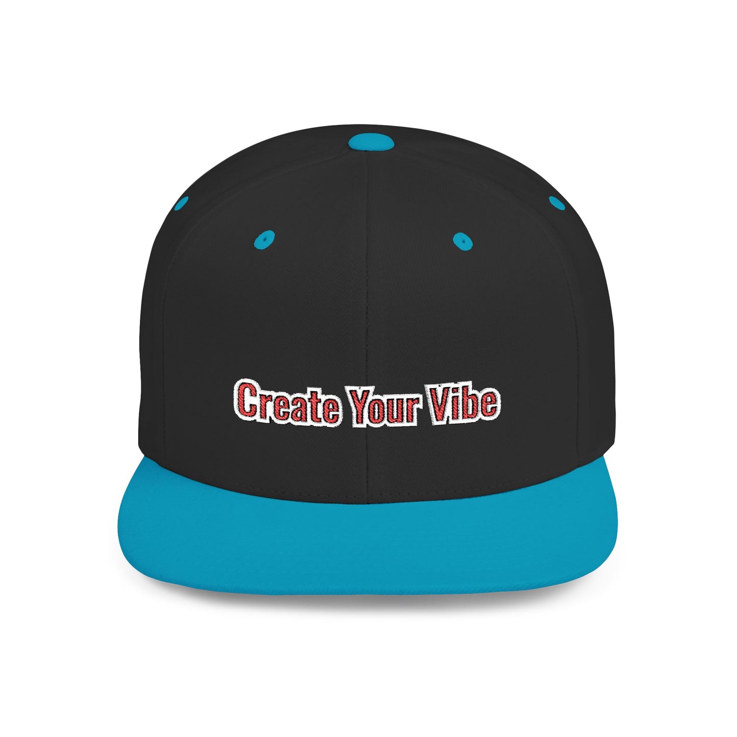 Text Create Your Vibe Flat Bill Snapback – Lightweight, Custom Fit, Premium Quality