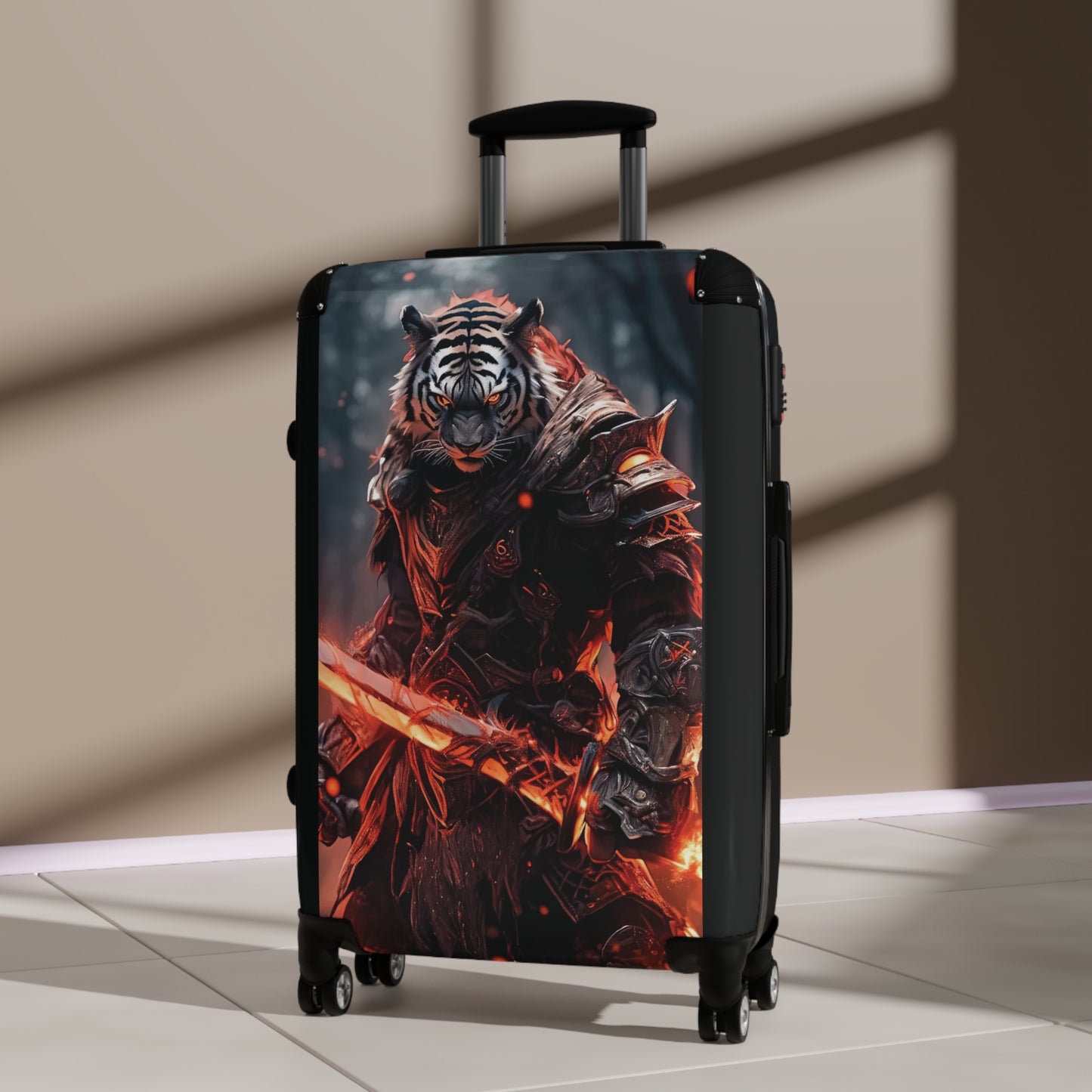 Art Tiger Warrior Fire Carry-On Suitcase - Stylish Luggage for Travelers