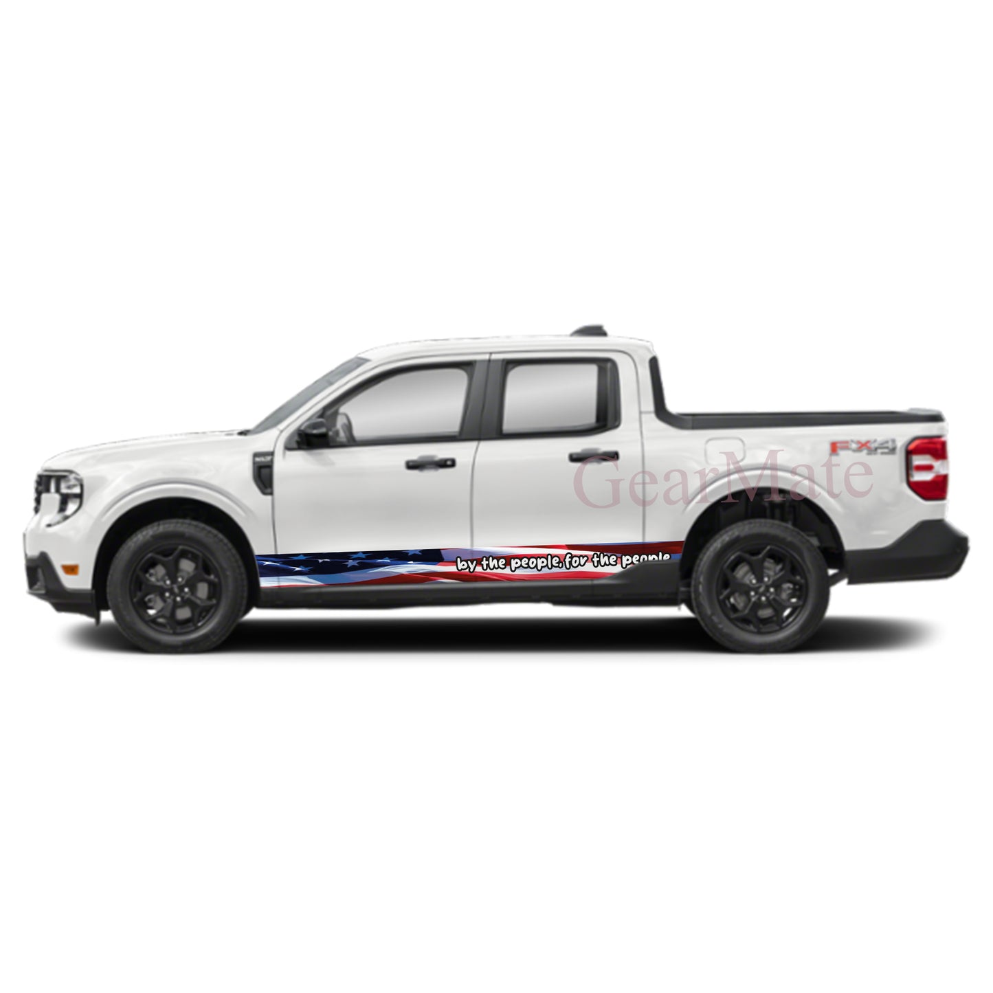 By The People For The People Rocker Panel Graphic Decal Kit (Left & Right Sides) - High Quality Vinyl for Trucks & SUVs