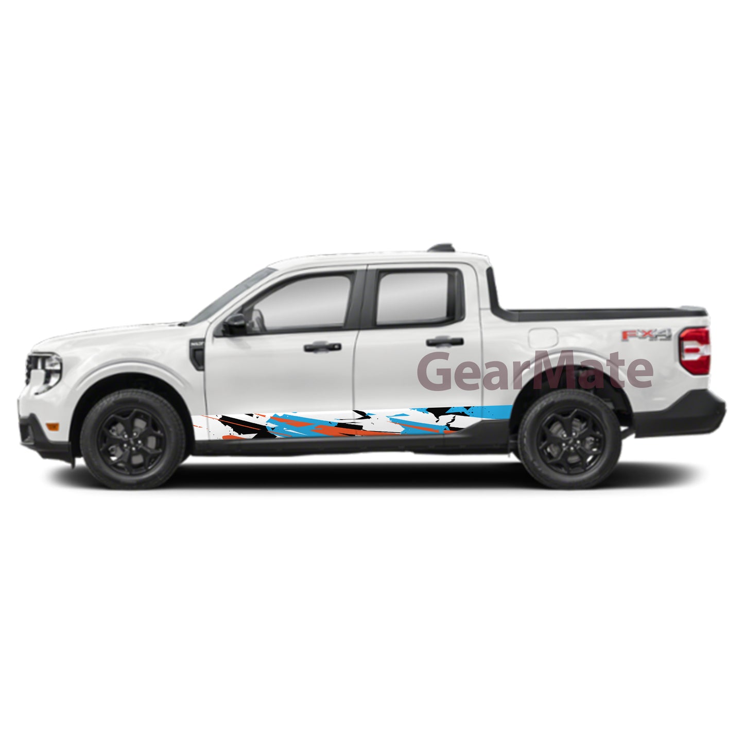 Racing Sky Blue Rocker Panel Graphic Decal Kit (Left & Right Sides) - High Quality Vinyl for Trucks & SUVs