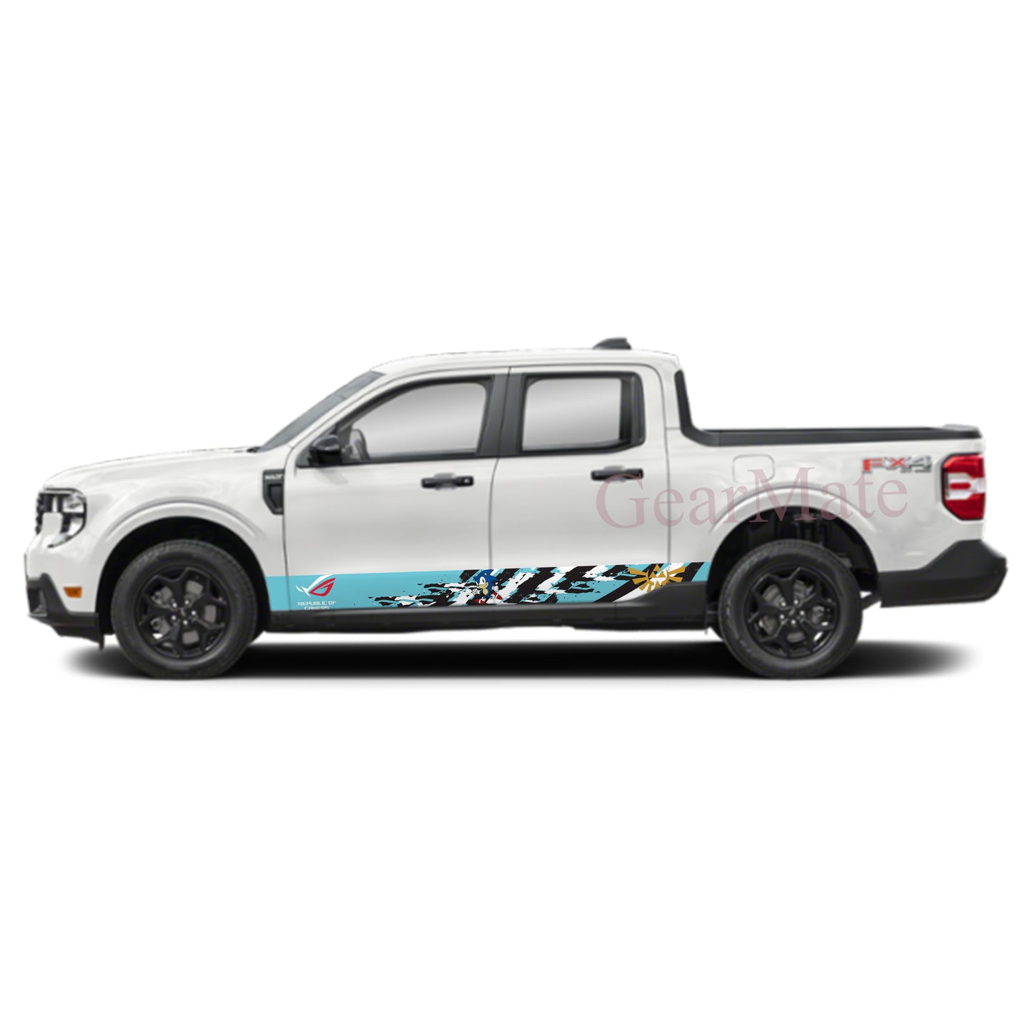 Sonic The Hedgehog Games Rocker Panel Graphic Decal Kit (Left & Right Sides) - High Quality Vinyl for Trucks & SUVs